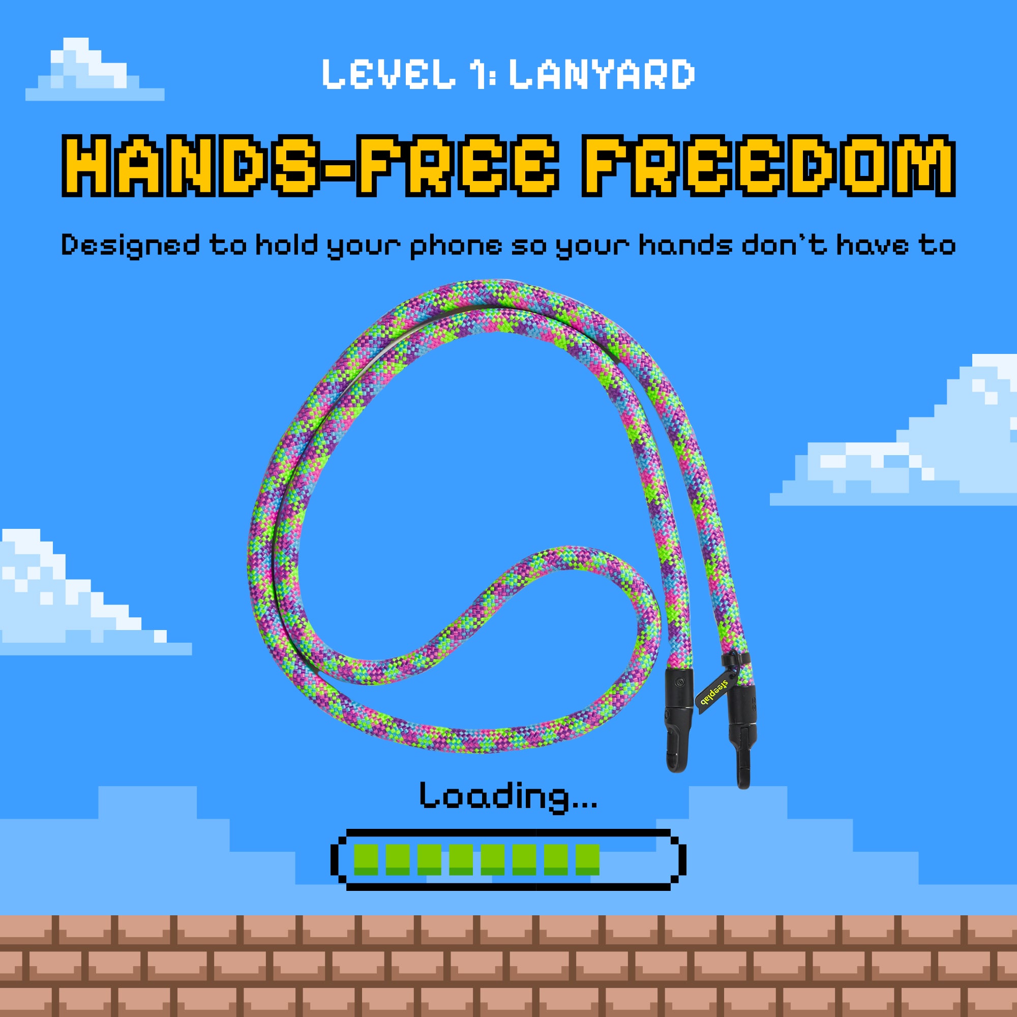 Freehand 8-Bit Roller Cross-Body Lanyard - Go Hands-Free