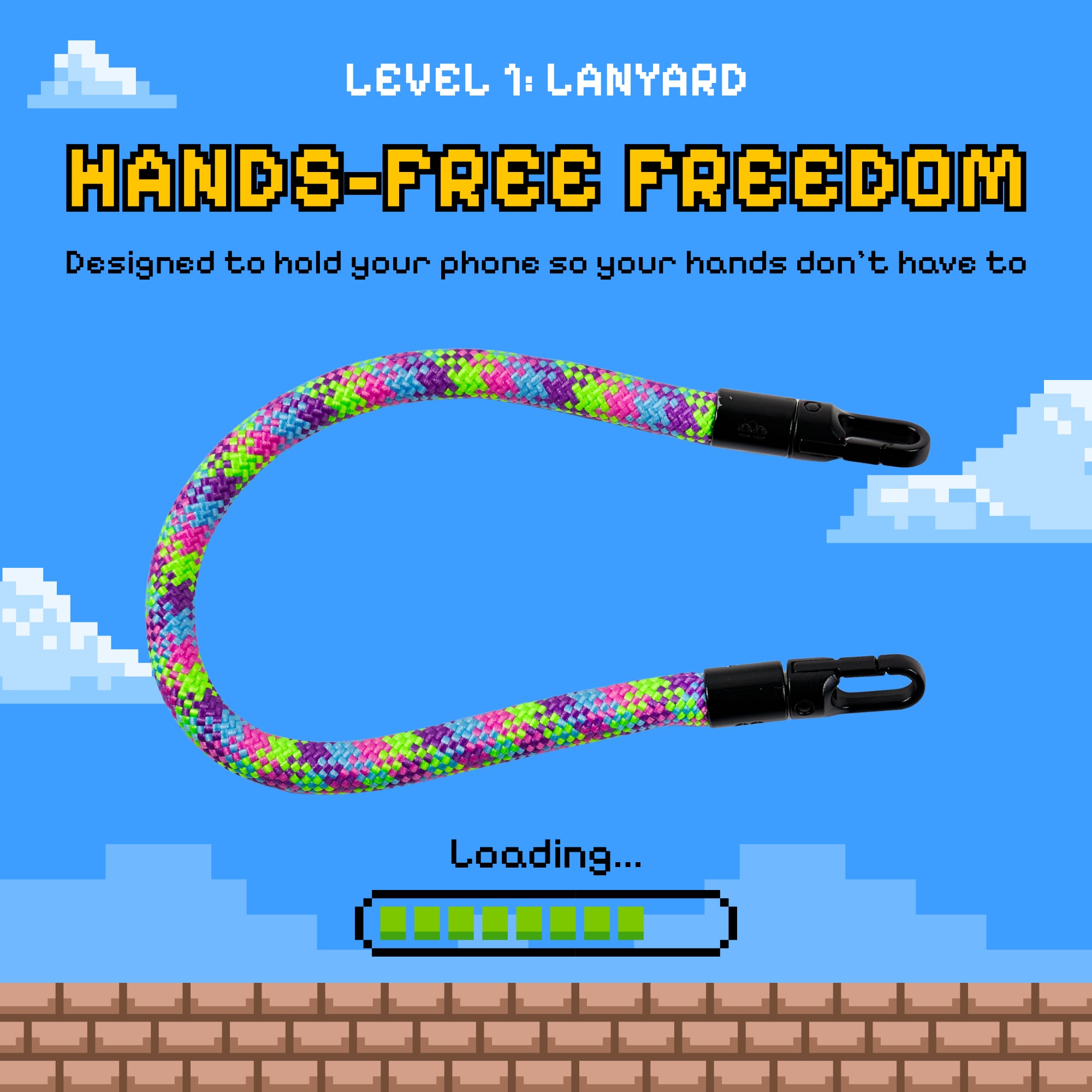 Freehand 8-Bit Roller Wrist Lanyard - Secure Short Carry for Everyday Use