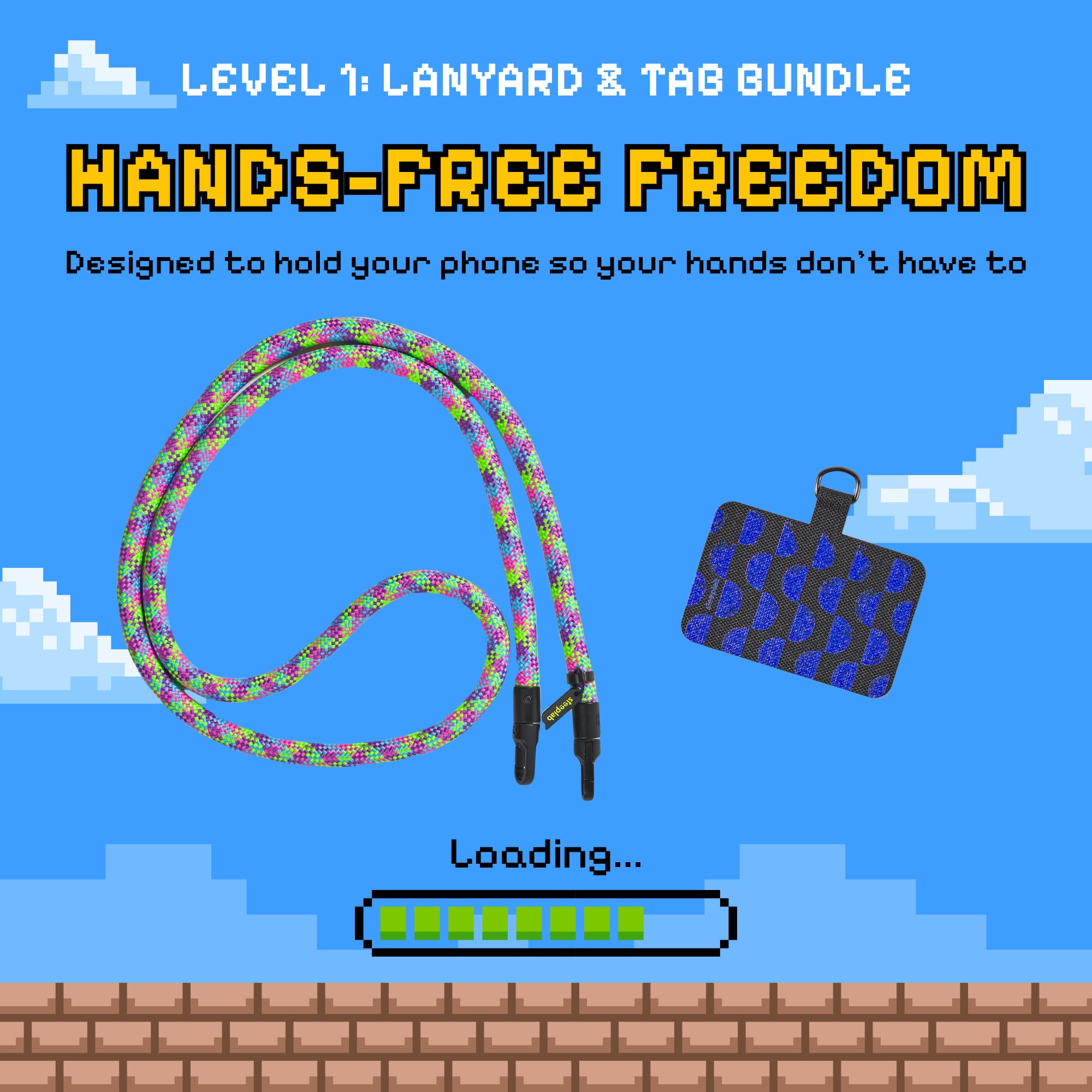 Freehand GoKit - Crossbody Phone Carry Bundle - 8 Bit Roller