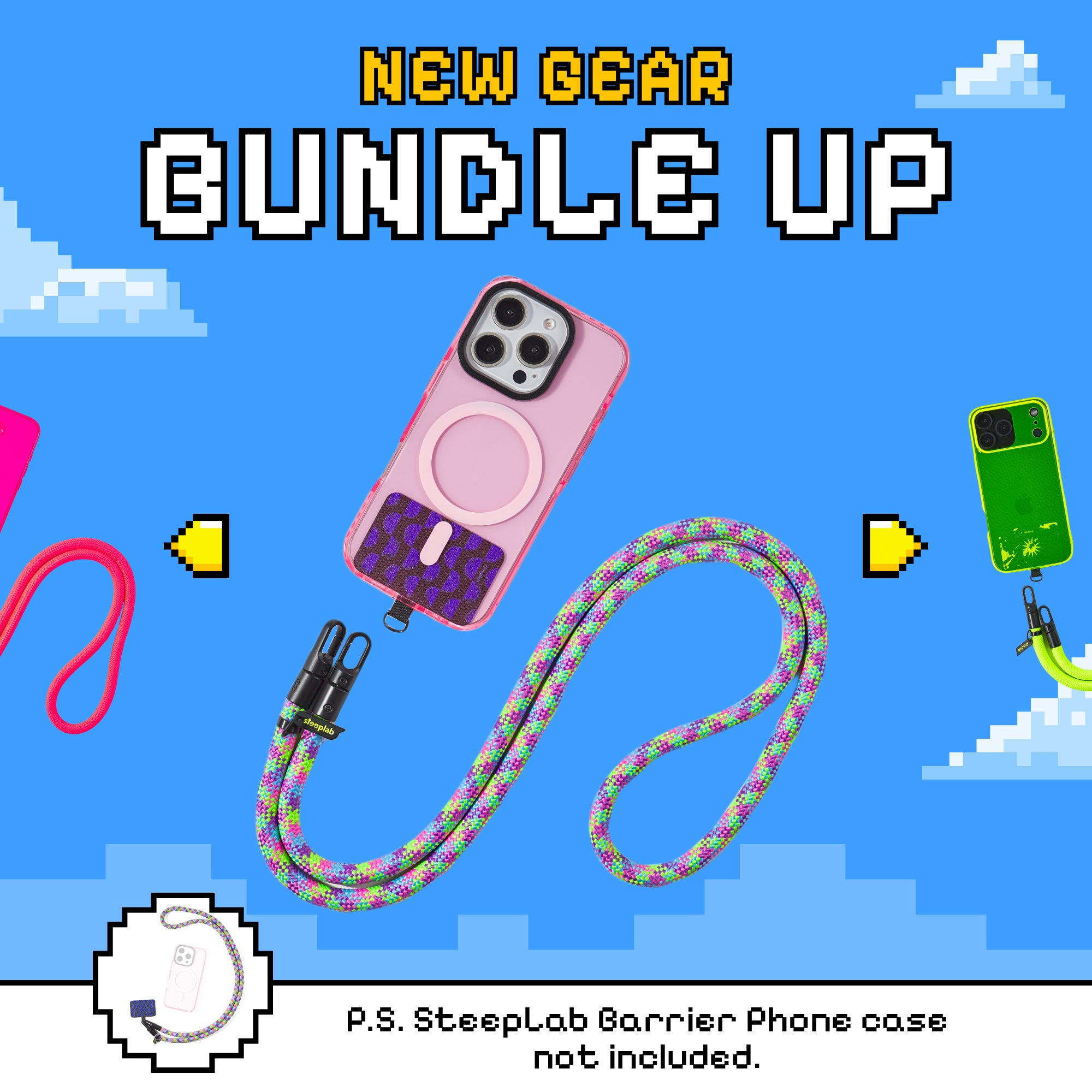 Freehand GoKit - Crossbody Phone Carry Bundle - 8 Bit Roller