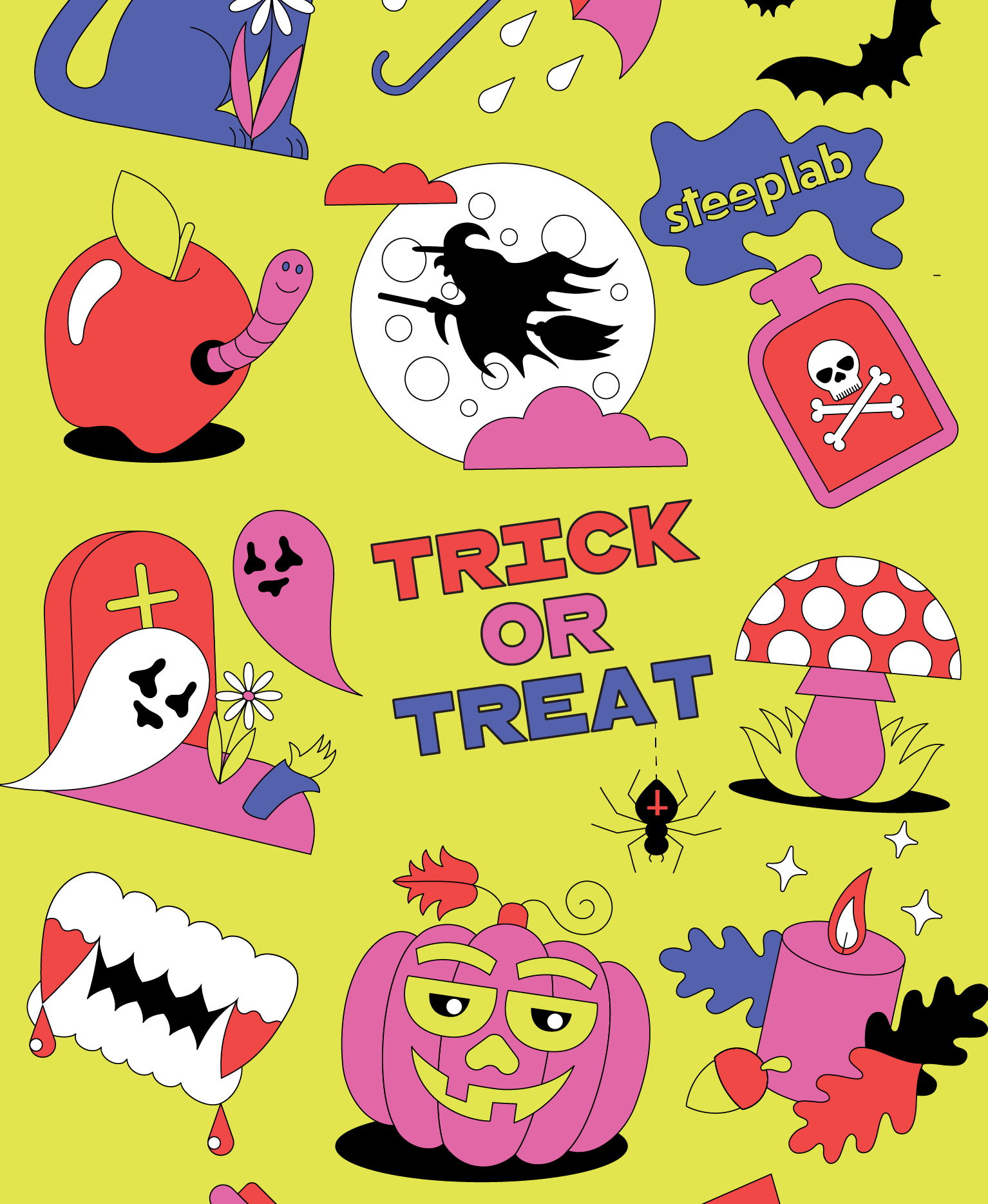 Trick or Treat Digital Wallpaper Pack for iPhone and Android - Instant Screen Refresh