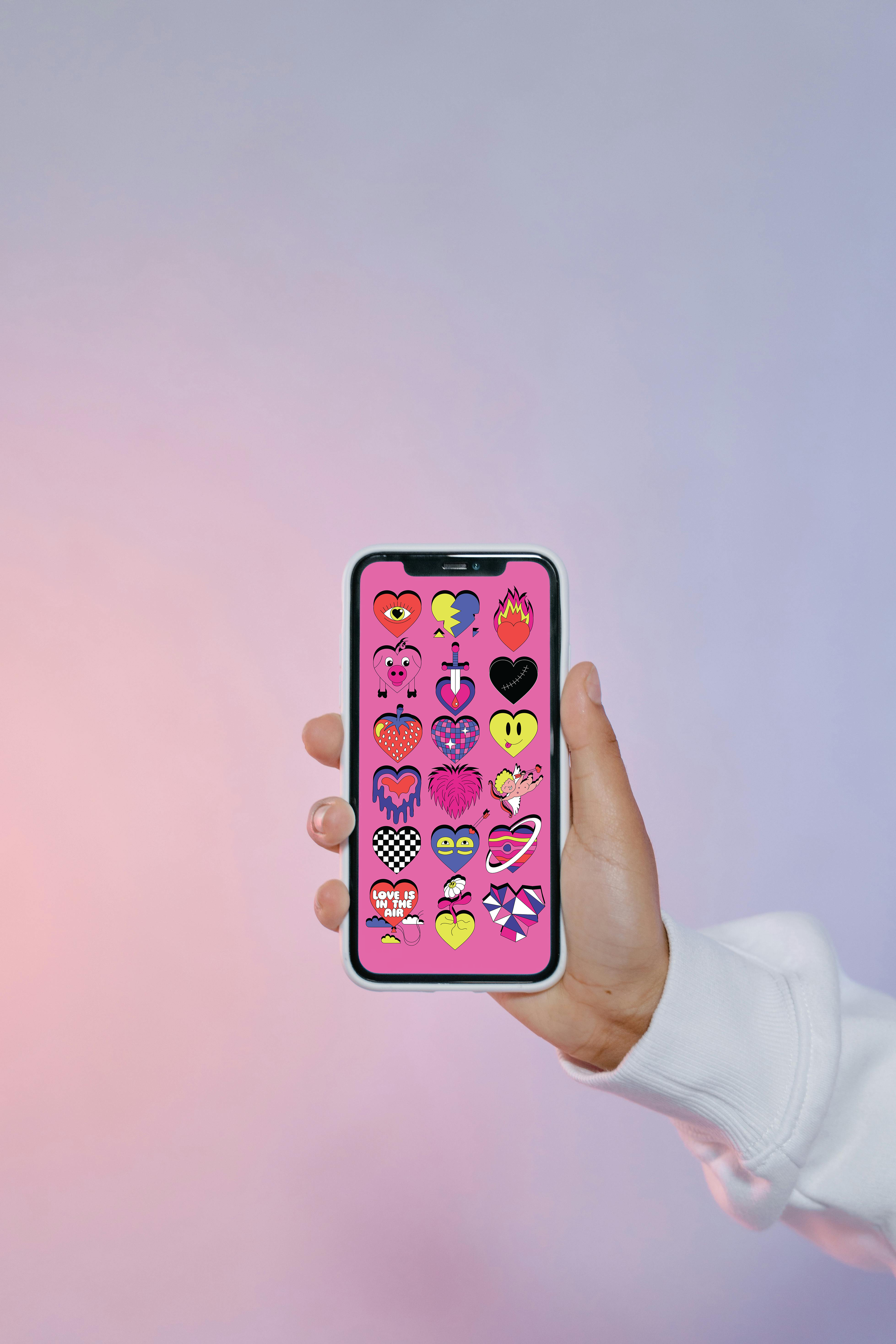 Heart Vibe Digital Wallpaper Pack for iPhone and Android - Instant Screen Refresh