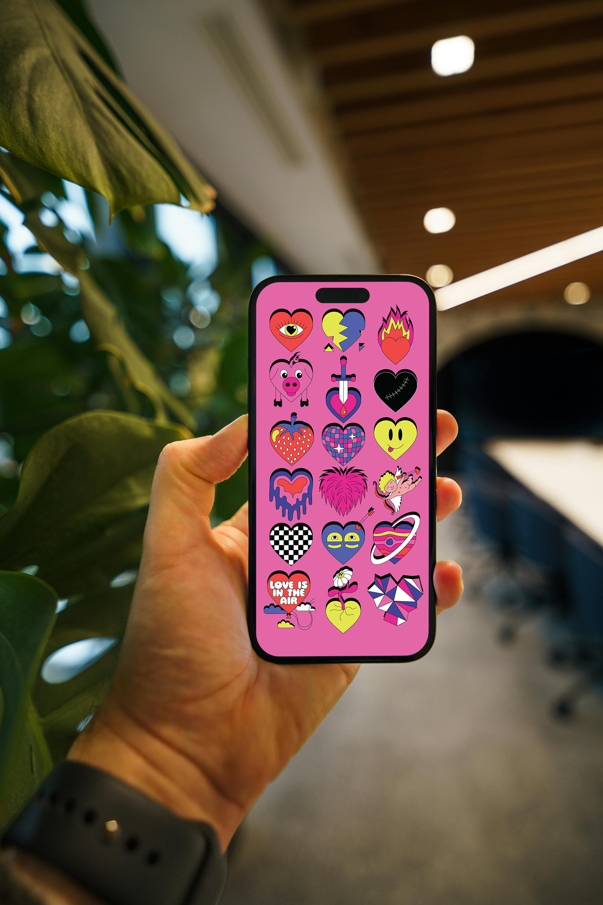 Heart Vibe Digital Wallpaper Pack for iPhone and Android - Instant Screen Refresh