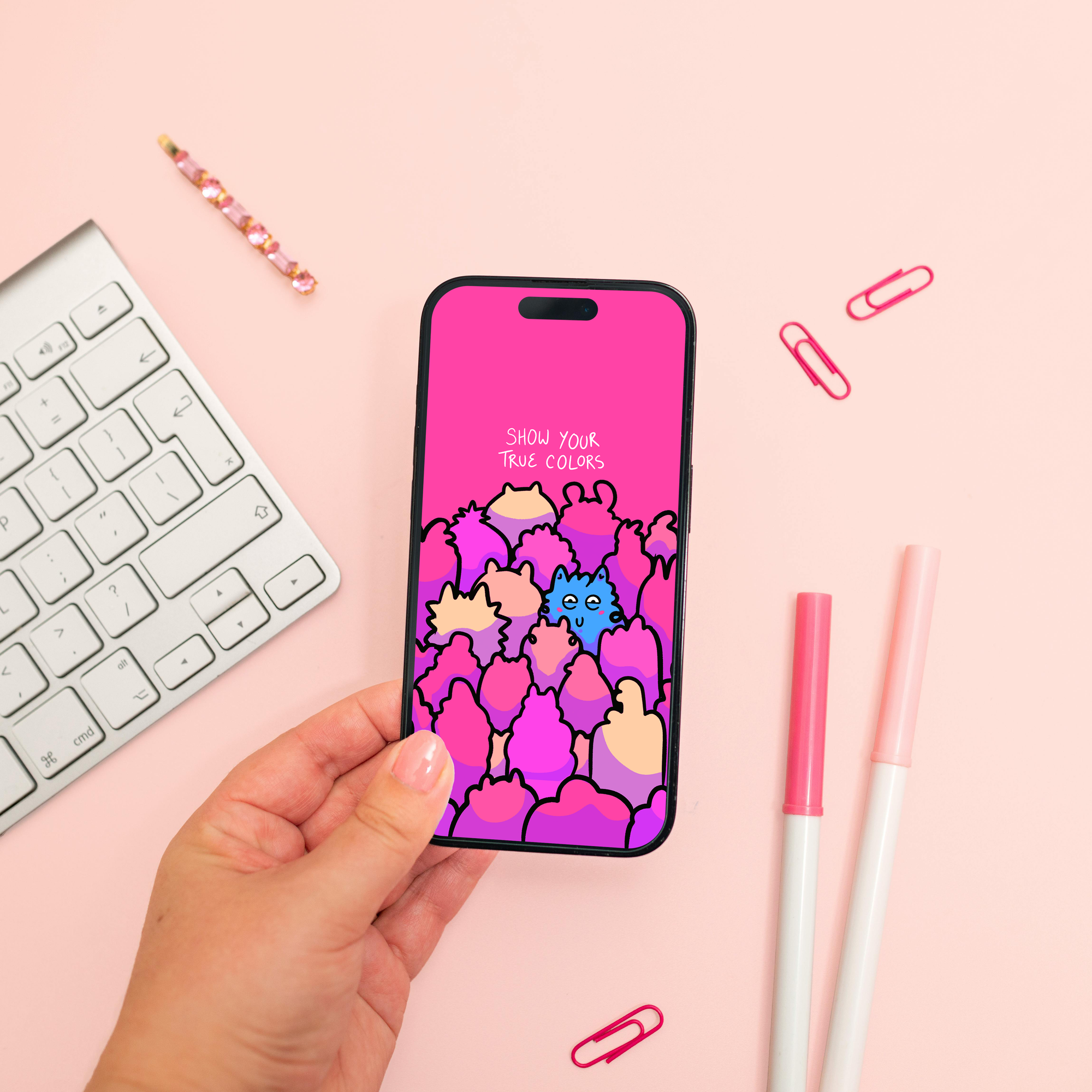 Show Your True Colors Digital Wallpaper Pack for iPhone and Android - Instant Screen Refresh