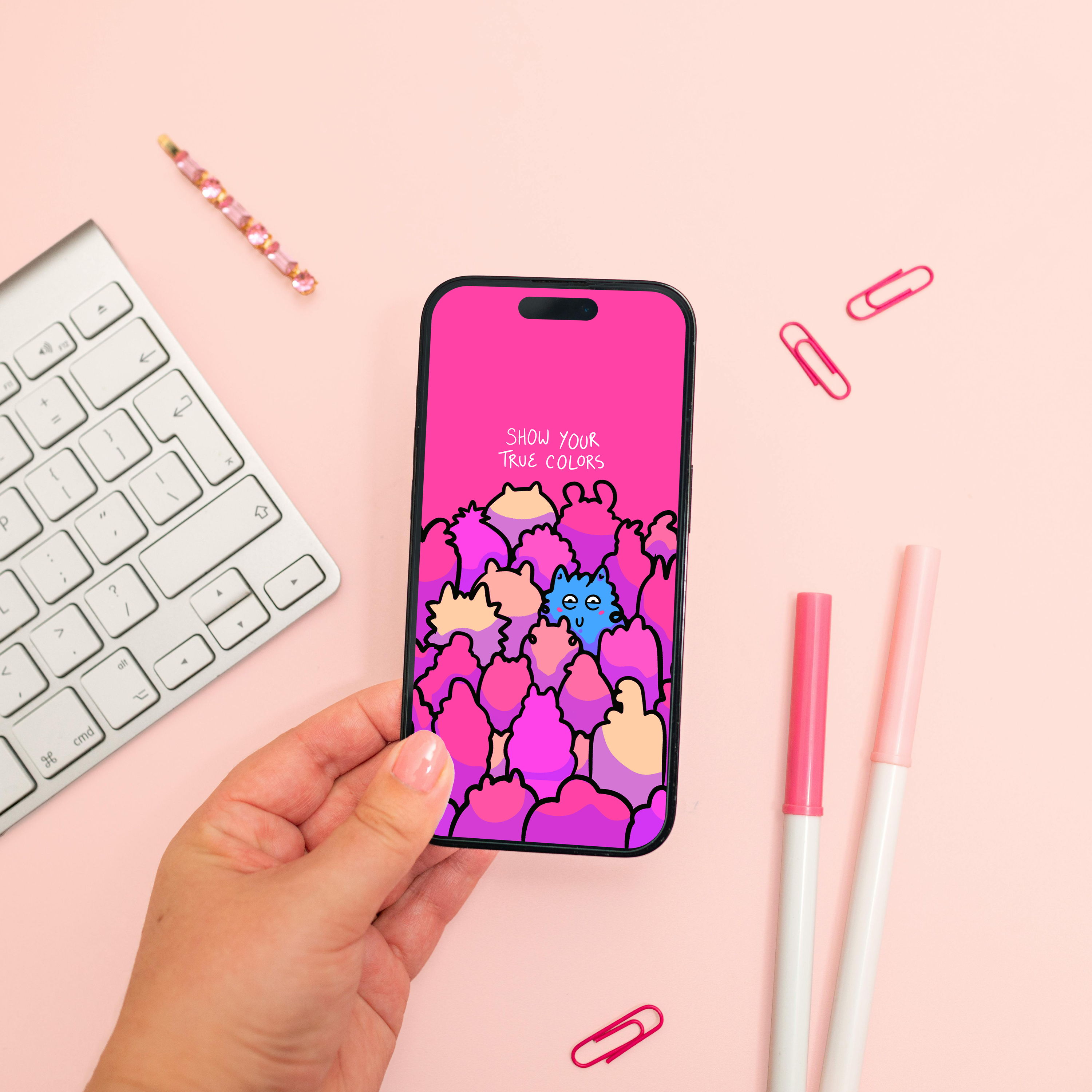 Show Your True Colors Digital Wallpaper Pack for iPhone and Android - Instant Screen Refresh