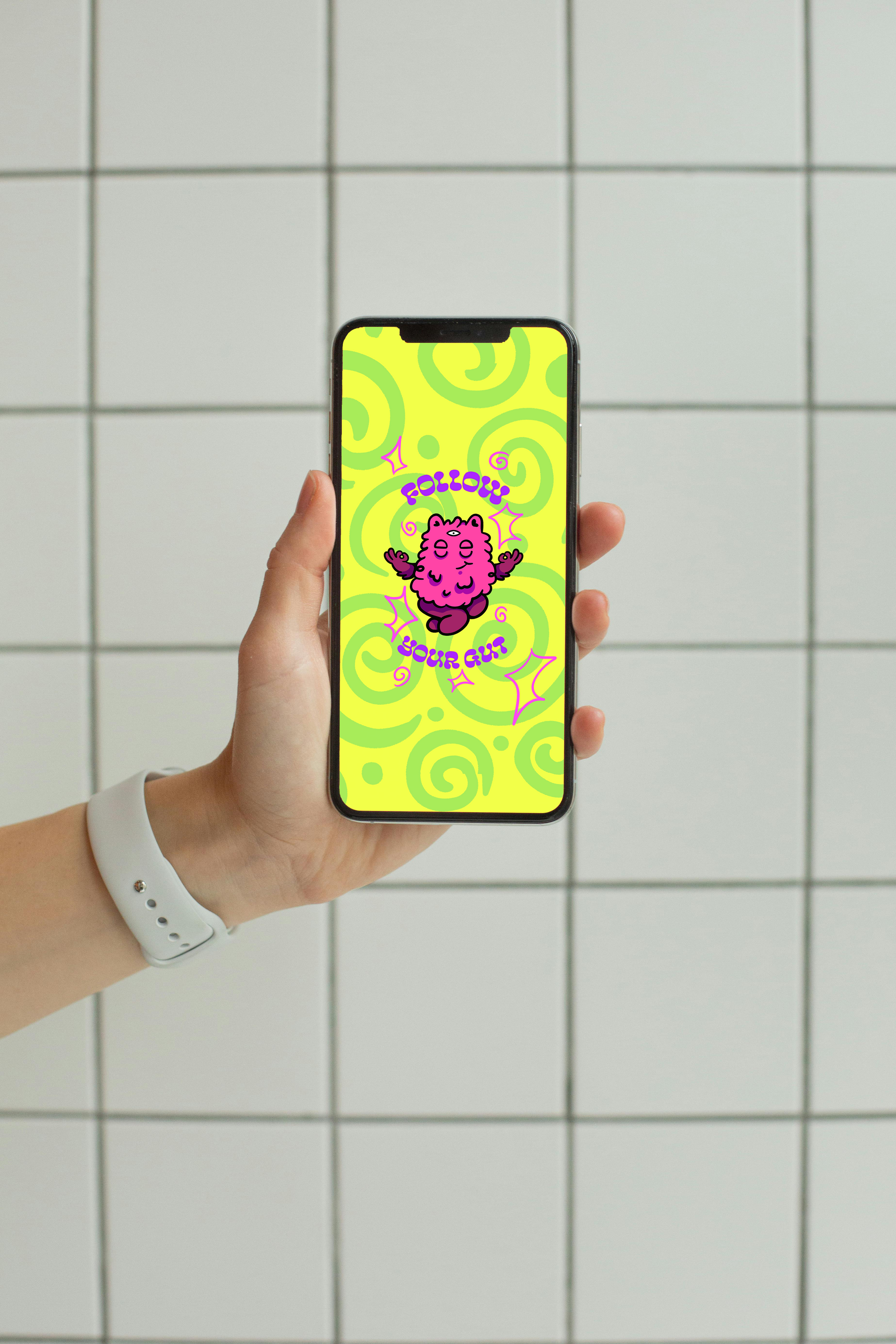 Follow Your Gut Digital Wallpaper Pack for iPhone and Android - Instant Screen Refresh