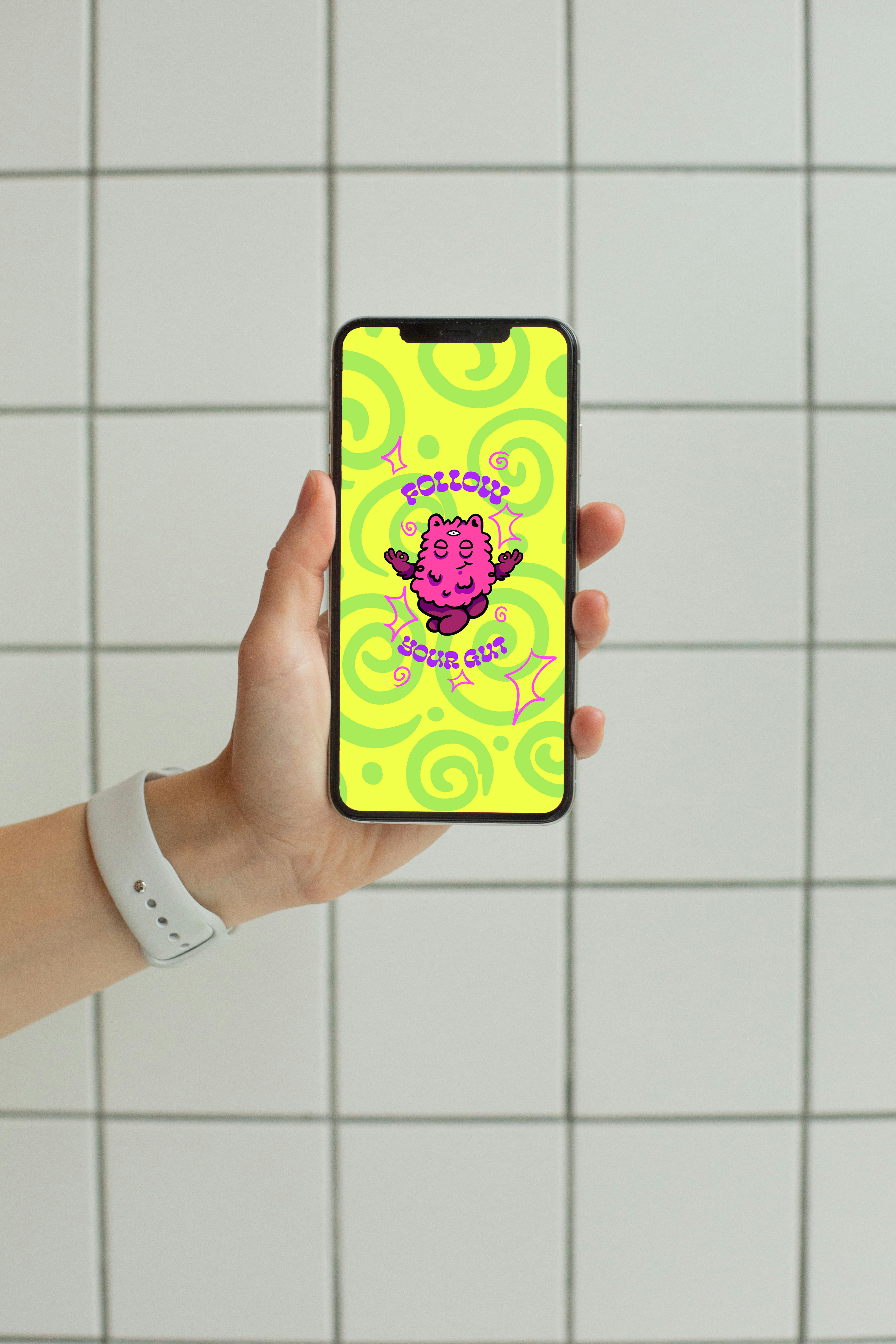 Follow Your Gut Digital Wallpaper Pack for iPhone and Android - Instant Screen Refresh