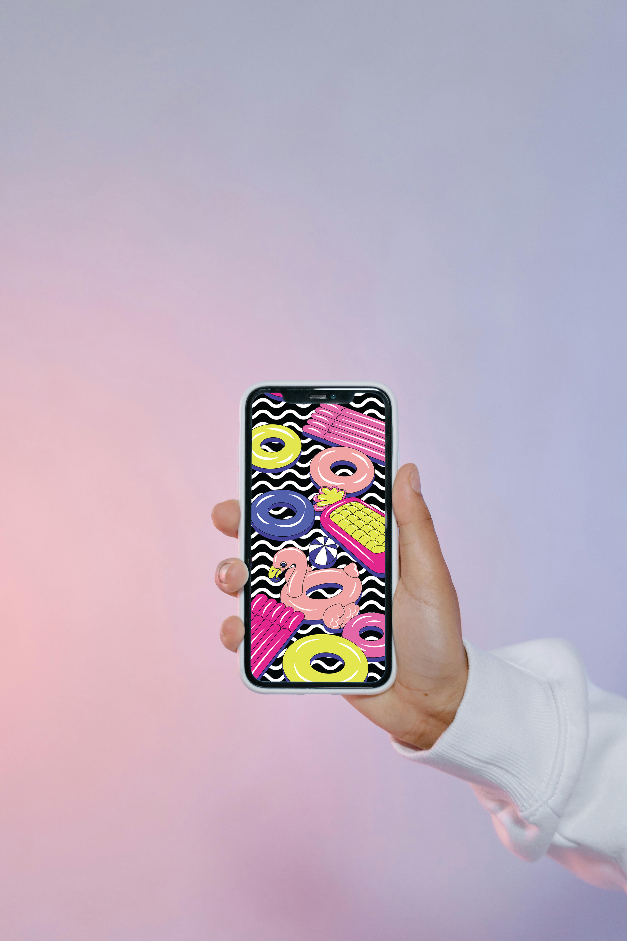 Poolside Digital Wallpaper Pack of 3 for iPhone and Android - Instant Screen Refresh