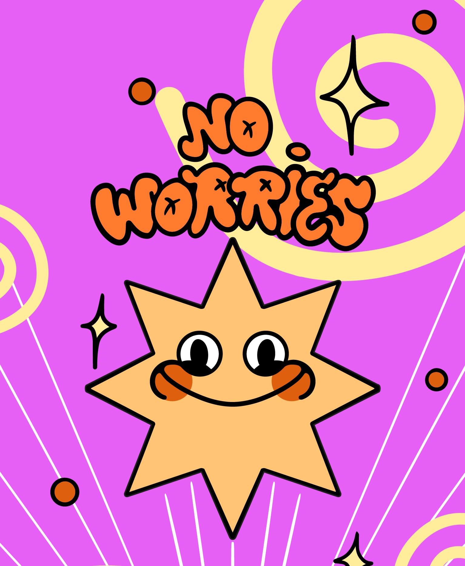 No Worries Digital Wallpaper Pack for iPhone and Android - Instant Screen Refresh