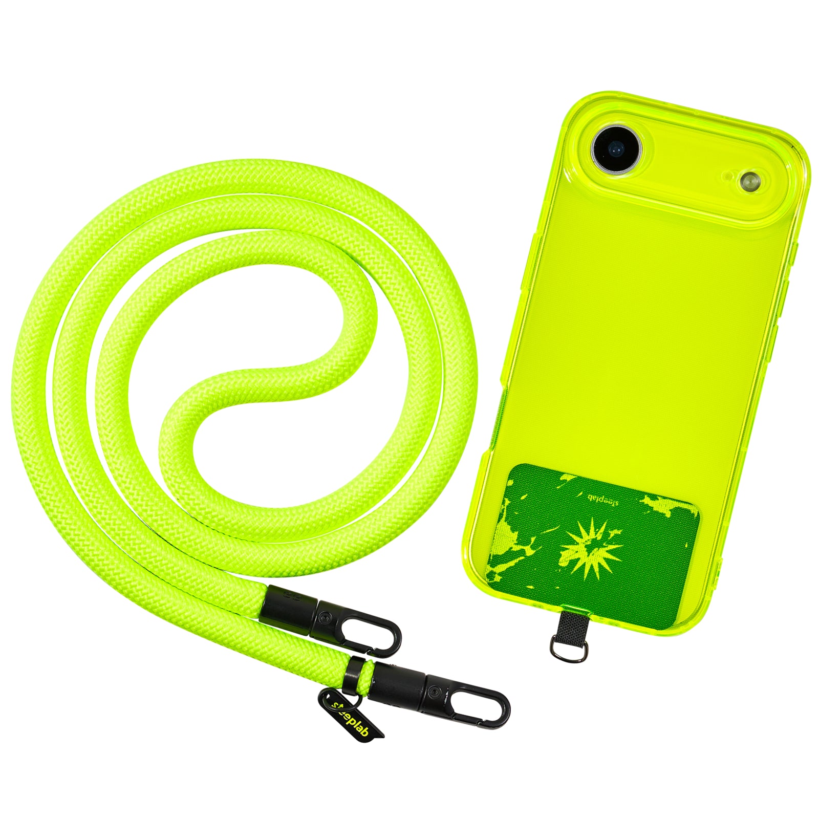 SteepLab Neon Noise Highlighter Case + Freehand Crossbody Lanyard Bundle