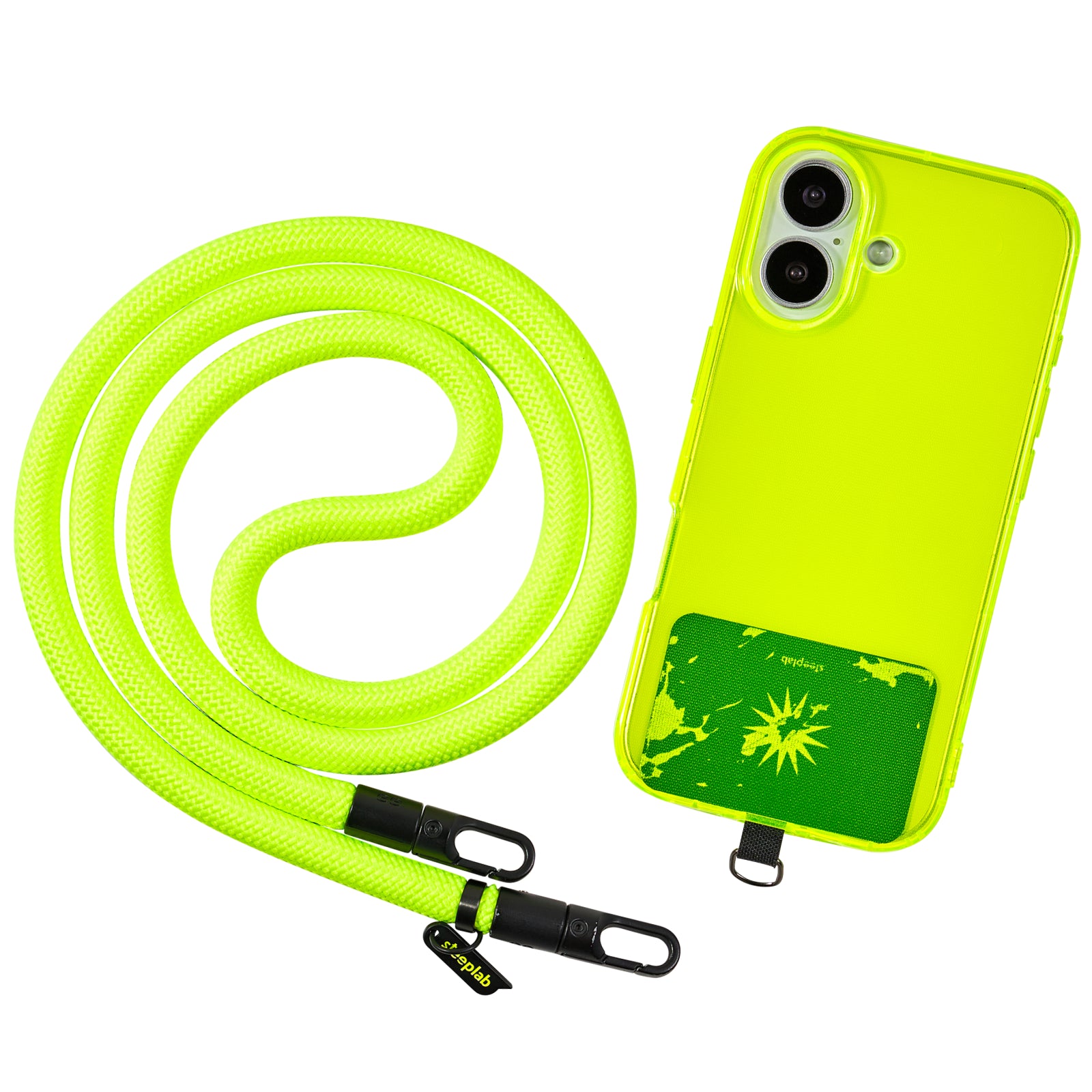 SteepLab Neon Noise Highlighter Case + Freehand Crossbody Lanyard Bundle