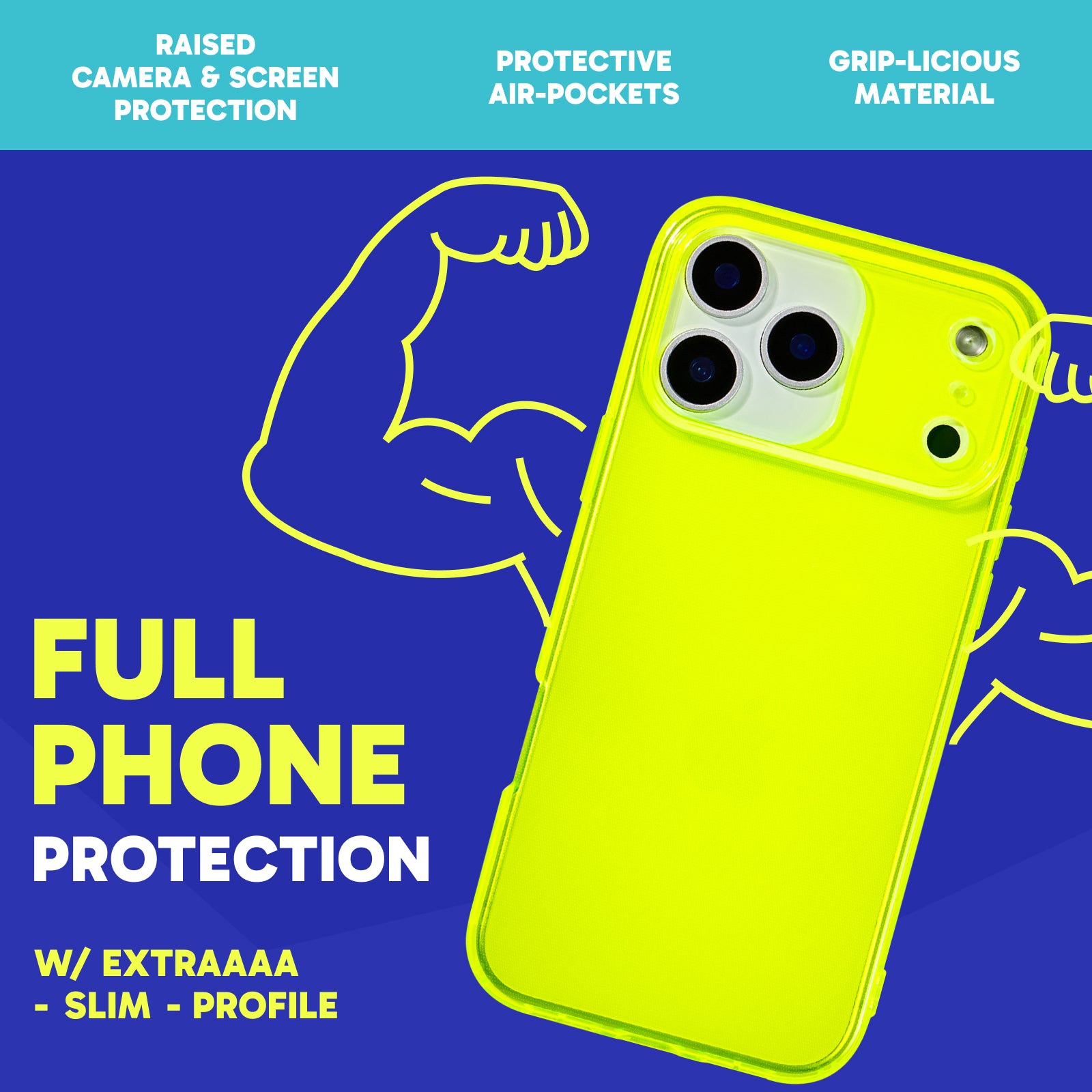 Neon Noise Highlighter Case + Freehand Wrist Lanyard Bundle - Hands-Free Carry