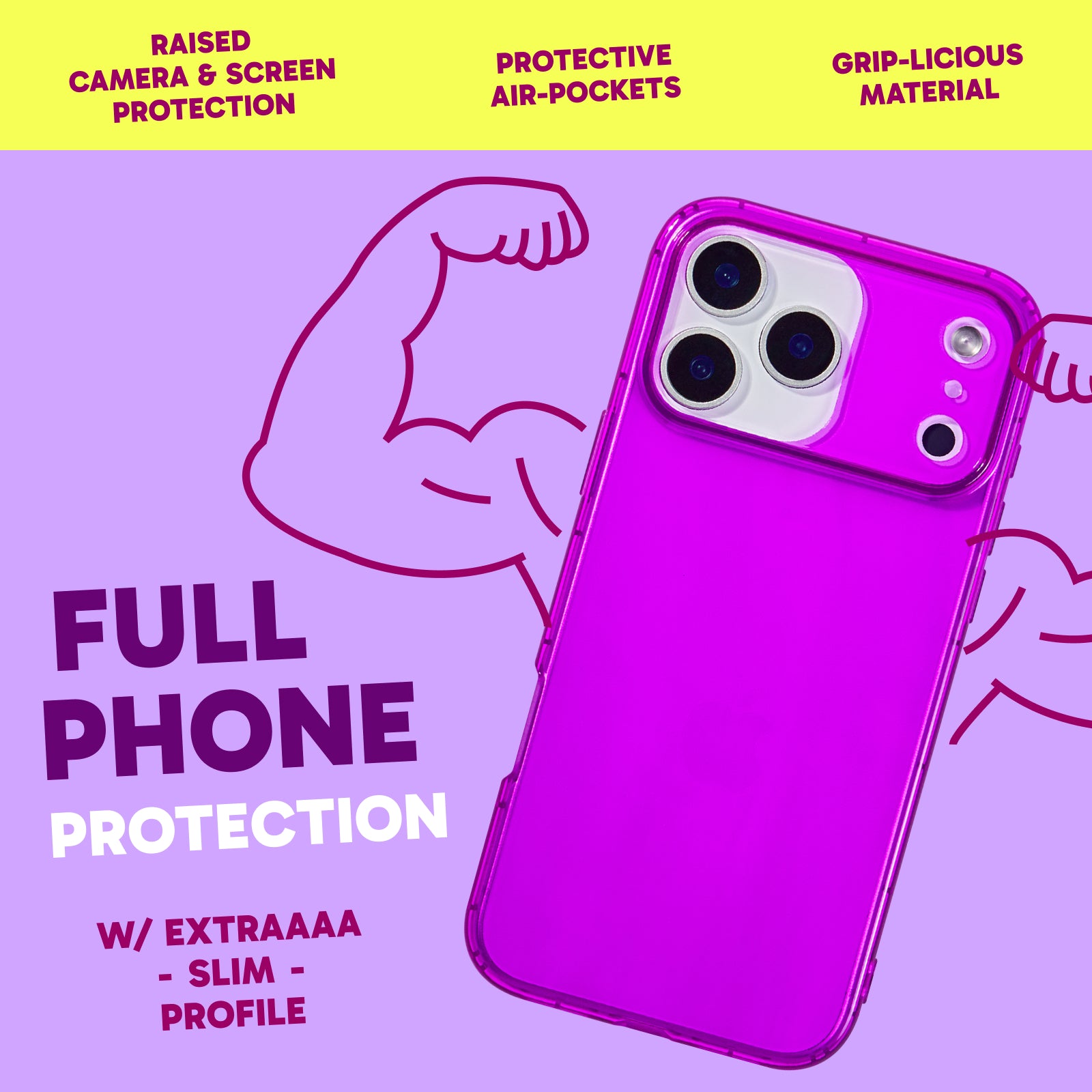 Highlighter Case iPhone - Saturated Vivid Purple