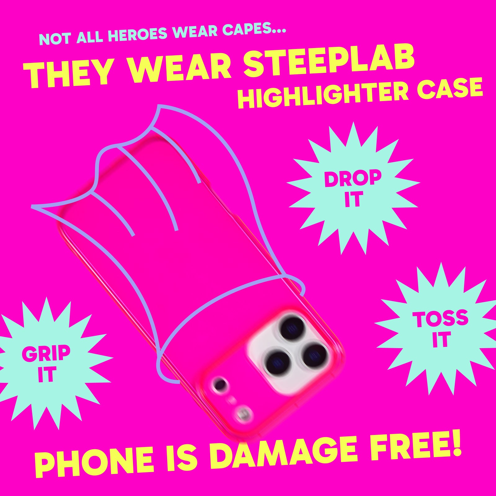 Highlighter Case for iPhone - Eye-Catching Hot Pink