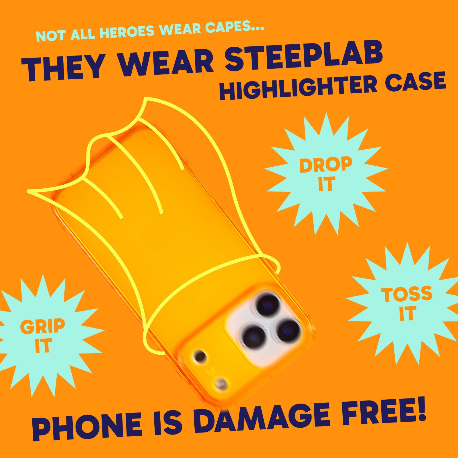 Highlighter Case for iPhone - Intense Bright Orange