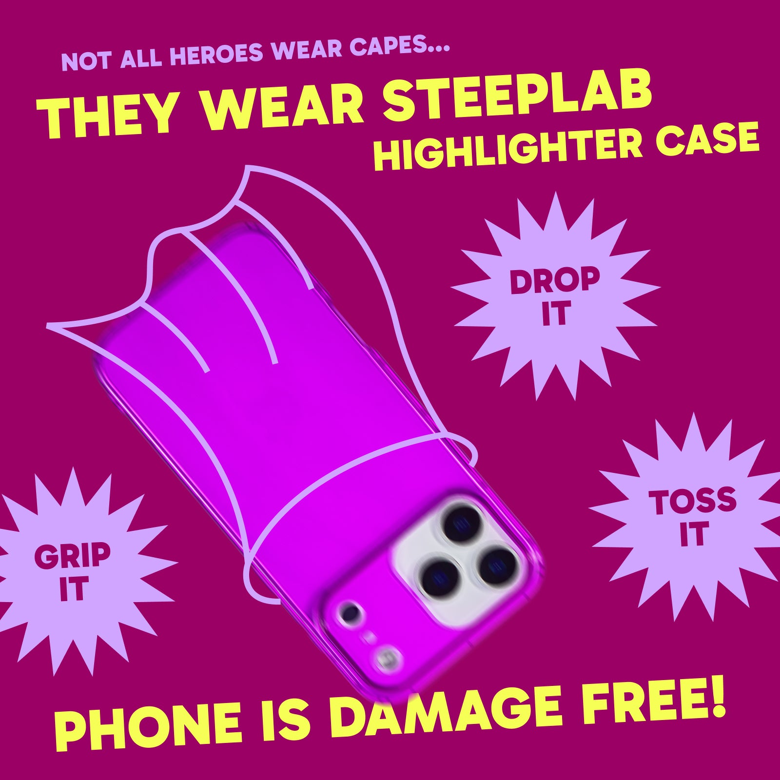 Highlighter Case iPhone - Saturated Vivid Purple
