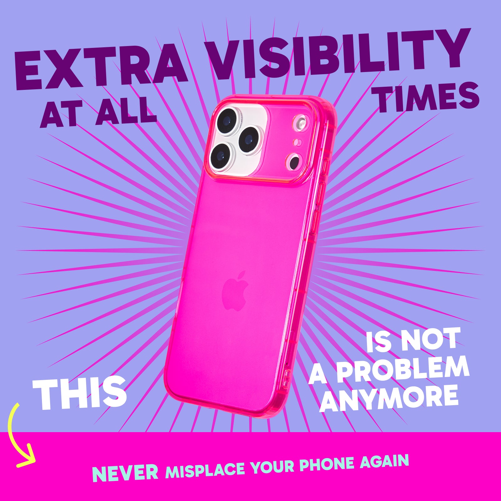 Highlighter Case for iPhone - Eye-Catching Hot Pink