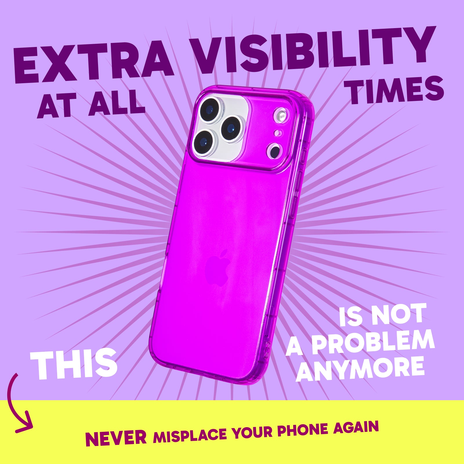 Highlighter Case iPhone - Saturated Vivid Purple