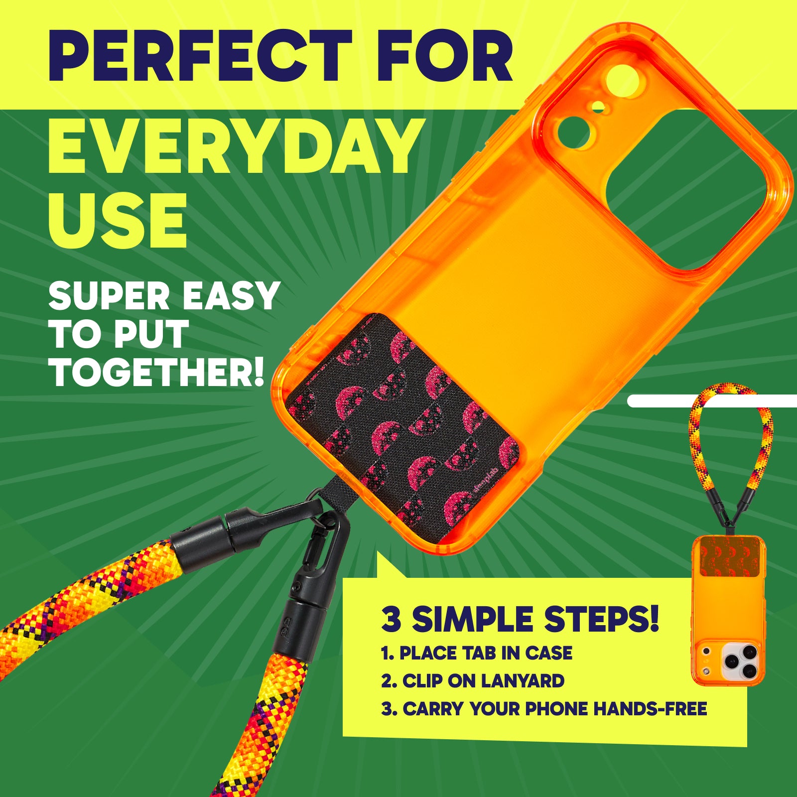 Solar Static Highlighter Case + Freehand Wrist Lanyard Bundle - Hands-Free Carry