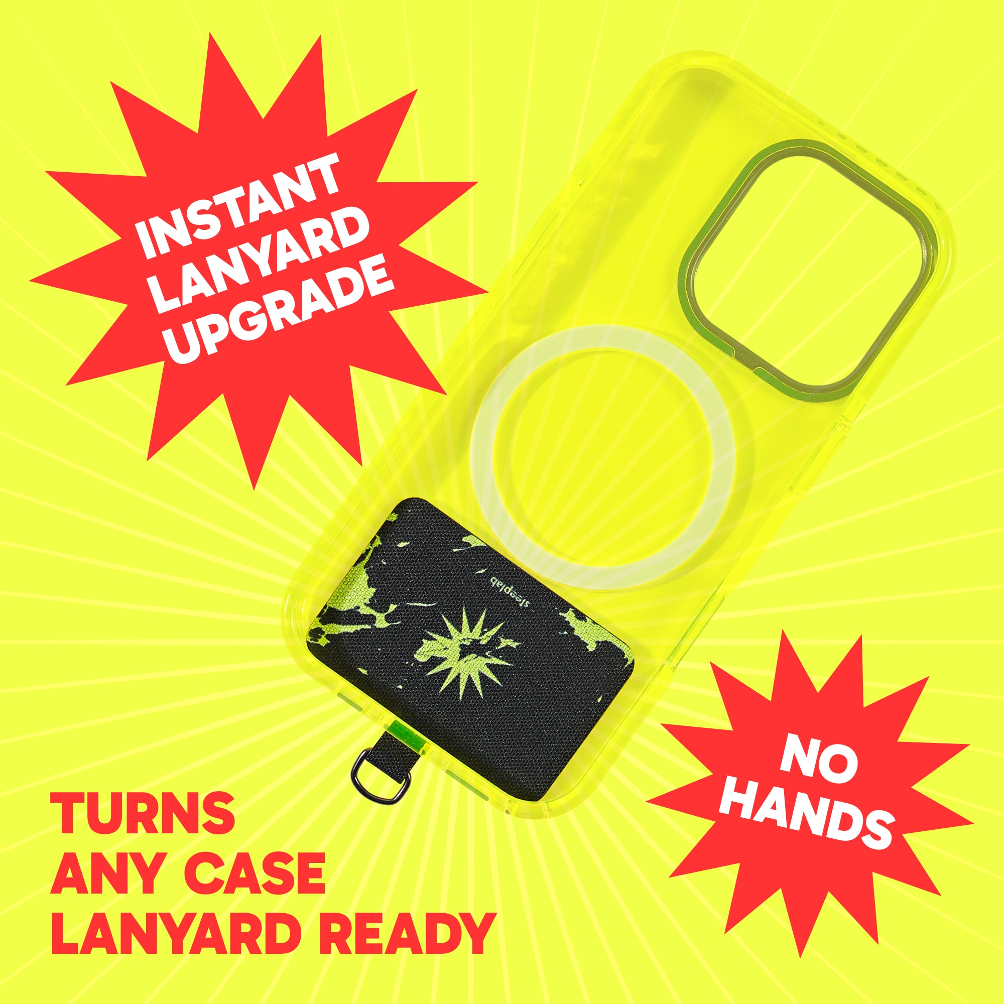 Freehand Neon Burst GoTab - Universal Phone Lanyard Tab (Pack of 2)