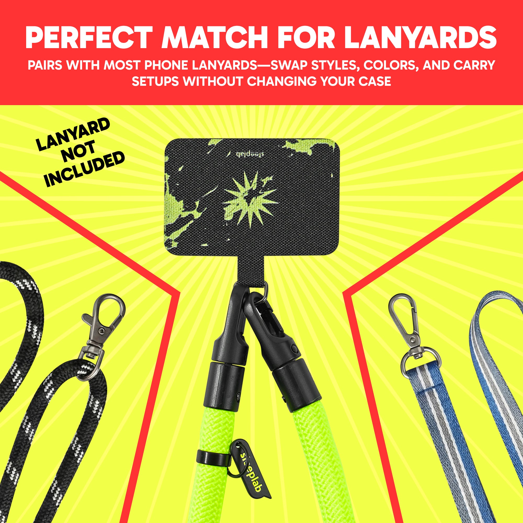 Freehand Neon Burst GoTab - Universal Phone Lanyard Tab (Pack of 2)