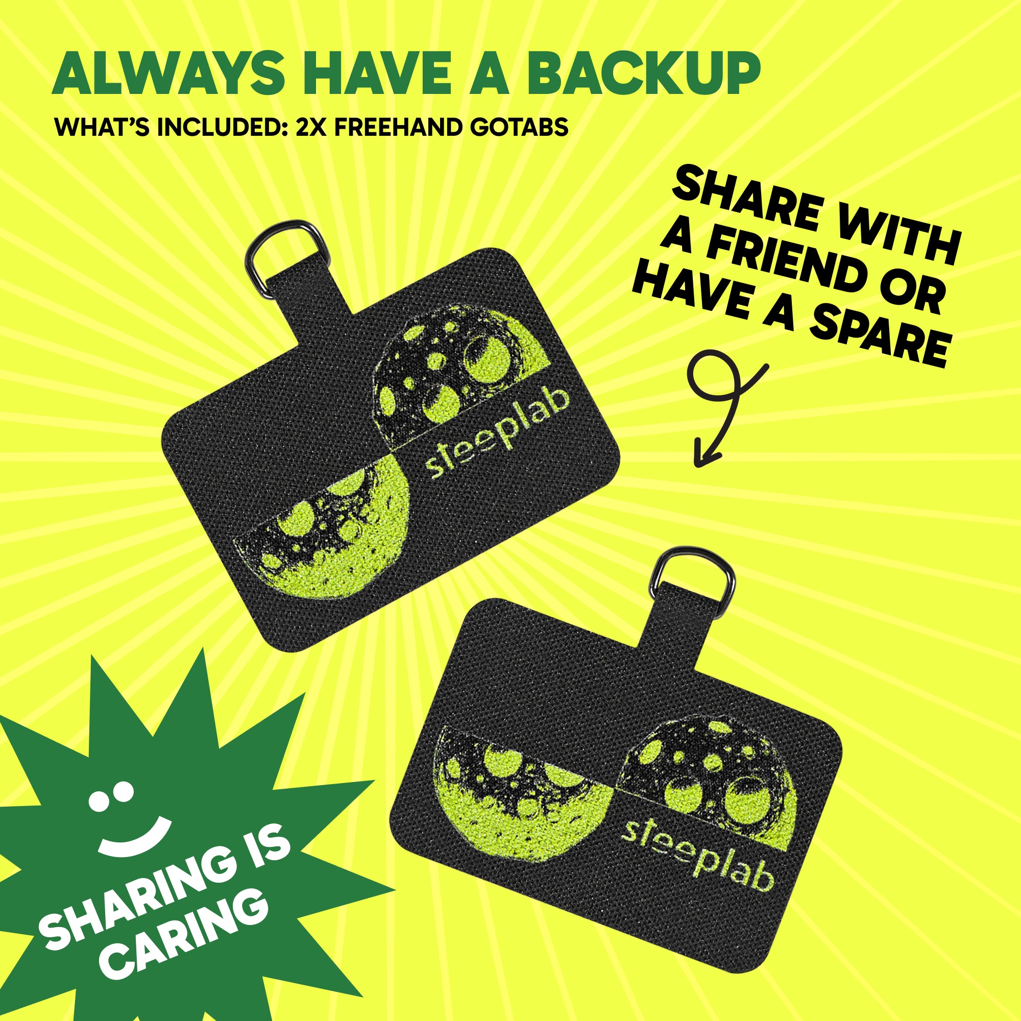 Freehand Midnight Pulse GoTab - Universal Phone Lanyard Tab (Pack of 2)