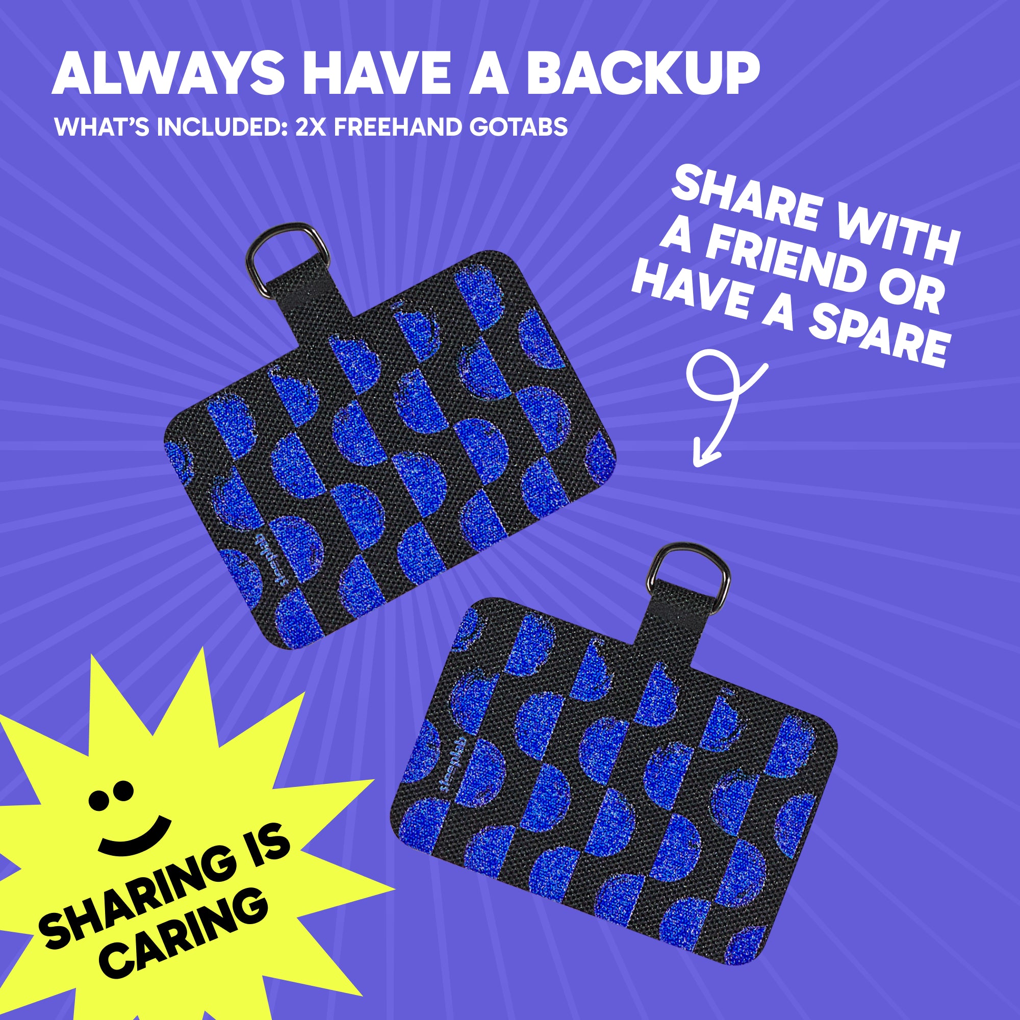 Freehand 8-Bit Roller GoTab - Universal Phone Lanyard Tab (Pack of 2)