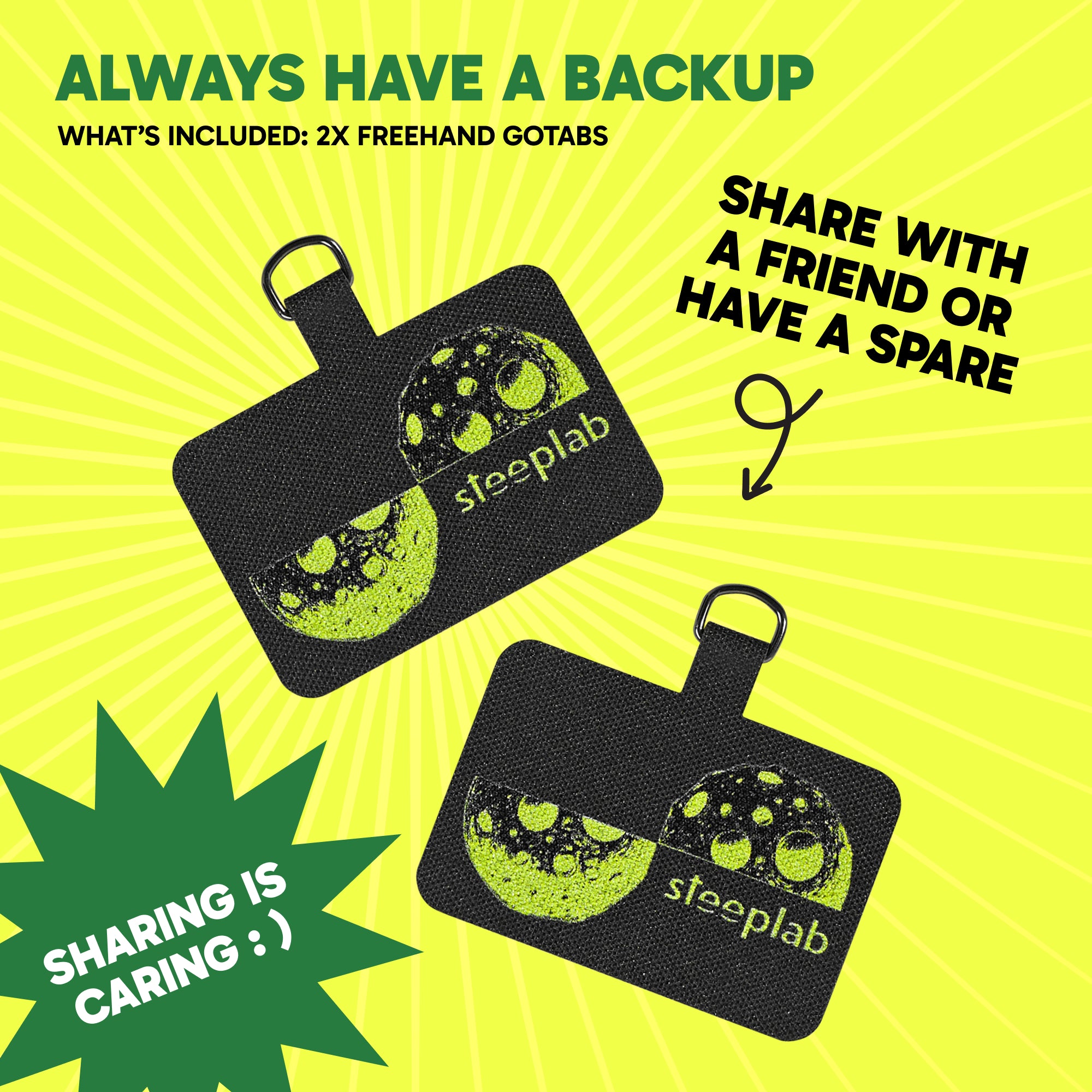 Freehand Midnight Pulse GoTab - Universal Phone Lanyard Tab (Pack of 2)