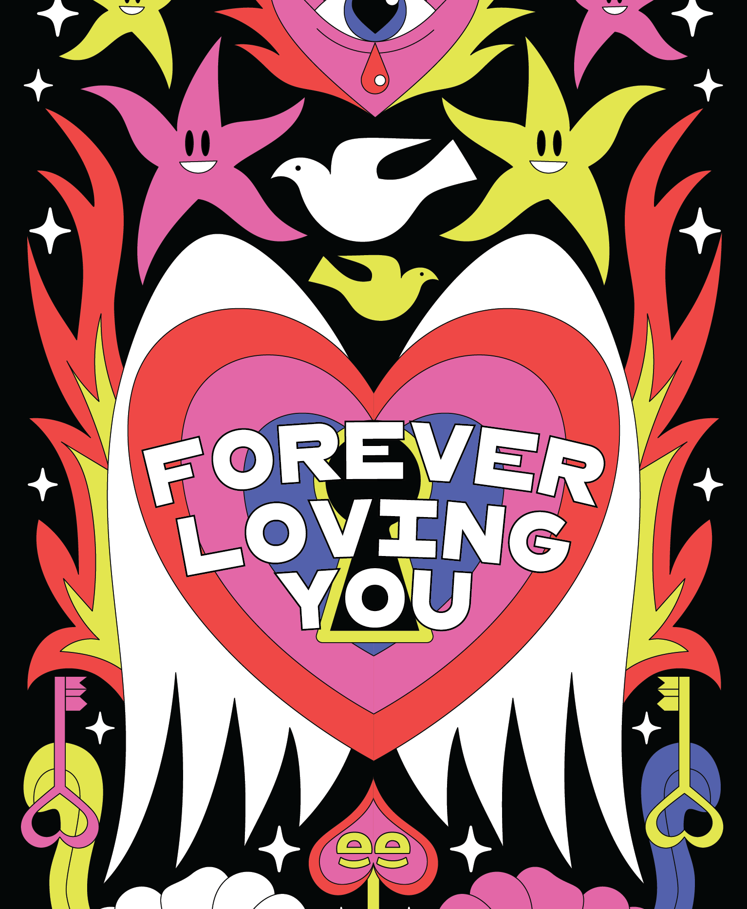 Forever Loving You Digital Wallpaper Pack of 2 for iPhone and Android - Instant Screen Refresh