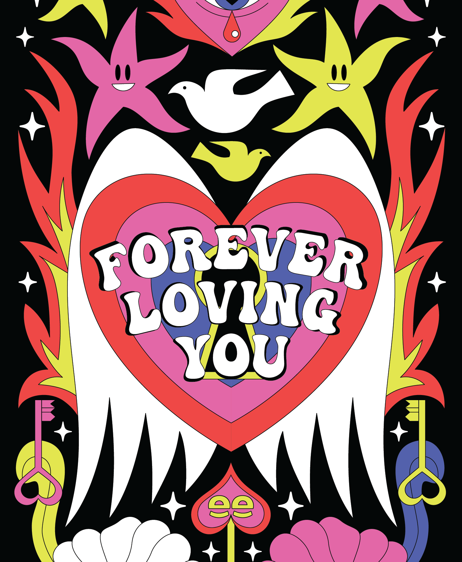 Forever Loving You Digital Wallpaper Pack of 2 for iPhone and Android - Instant Screen Refresh