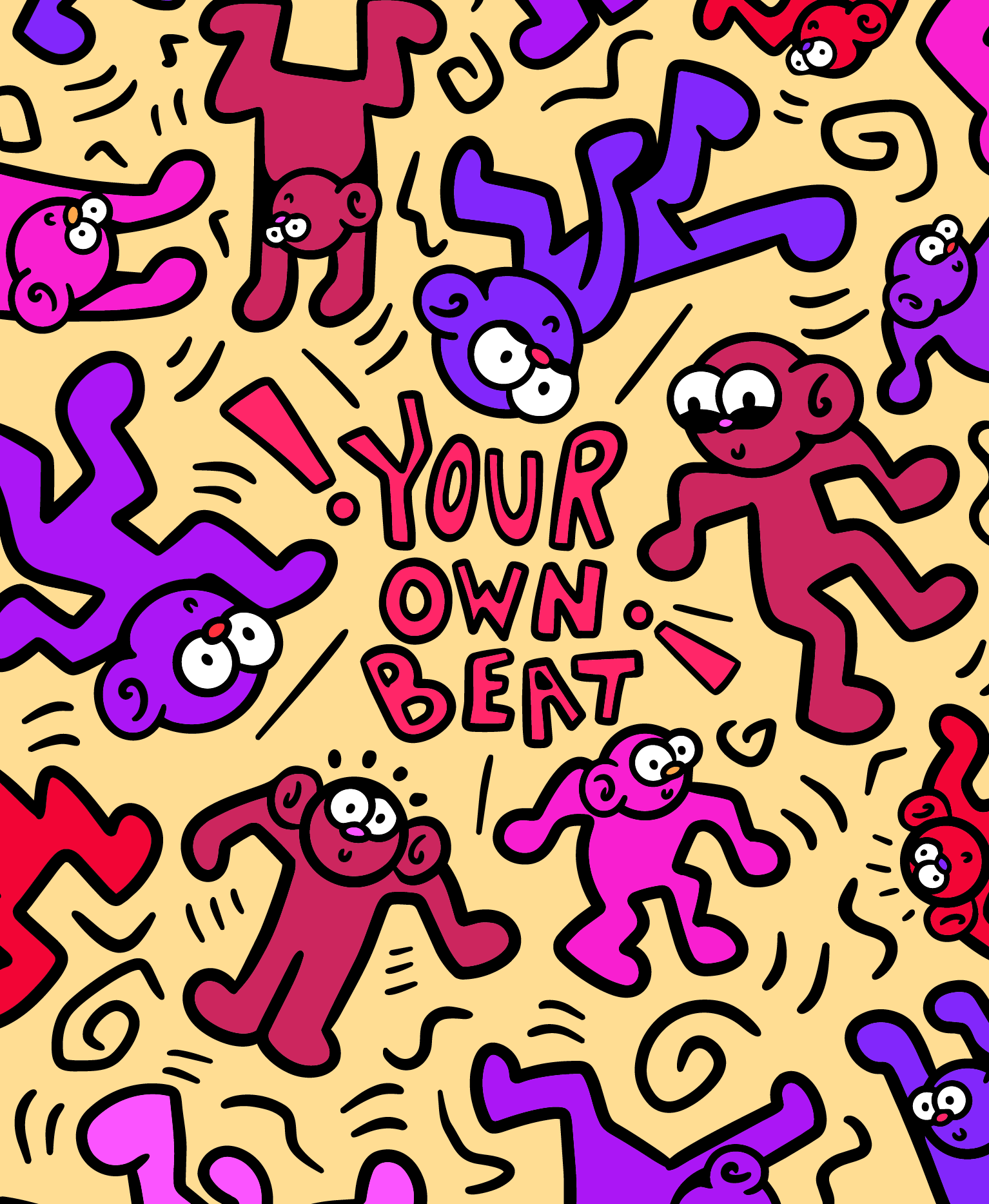 Your Own Beat Digital Wallpaper Pack for iPhone and Android - Instant Screen Refresh