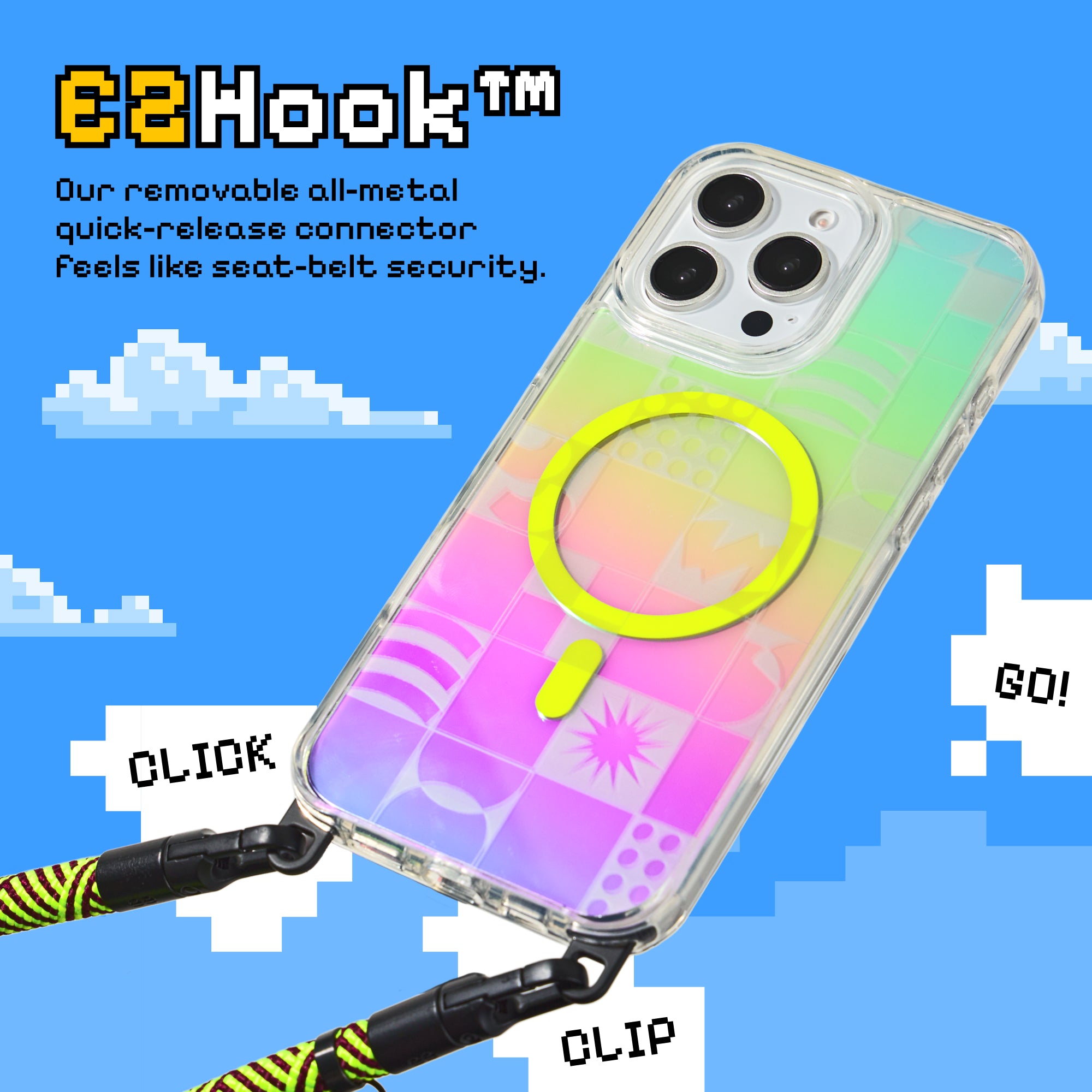 Playstatic - Freehand Case + Crossbody Lanyard Bundle for iPhone 16 Series - Bold Hands-Free Protection