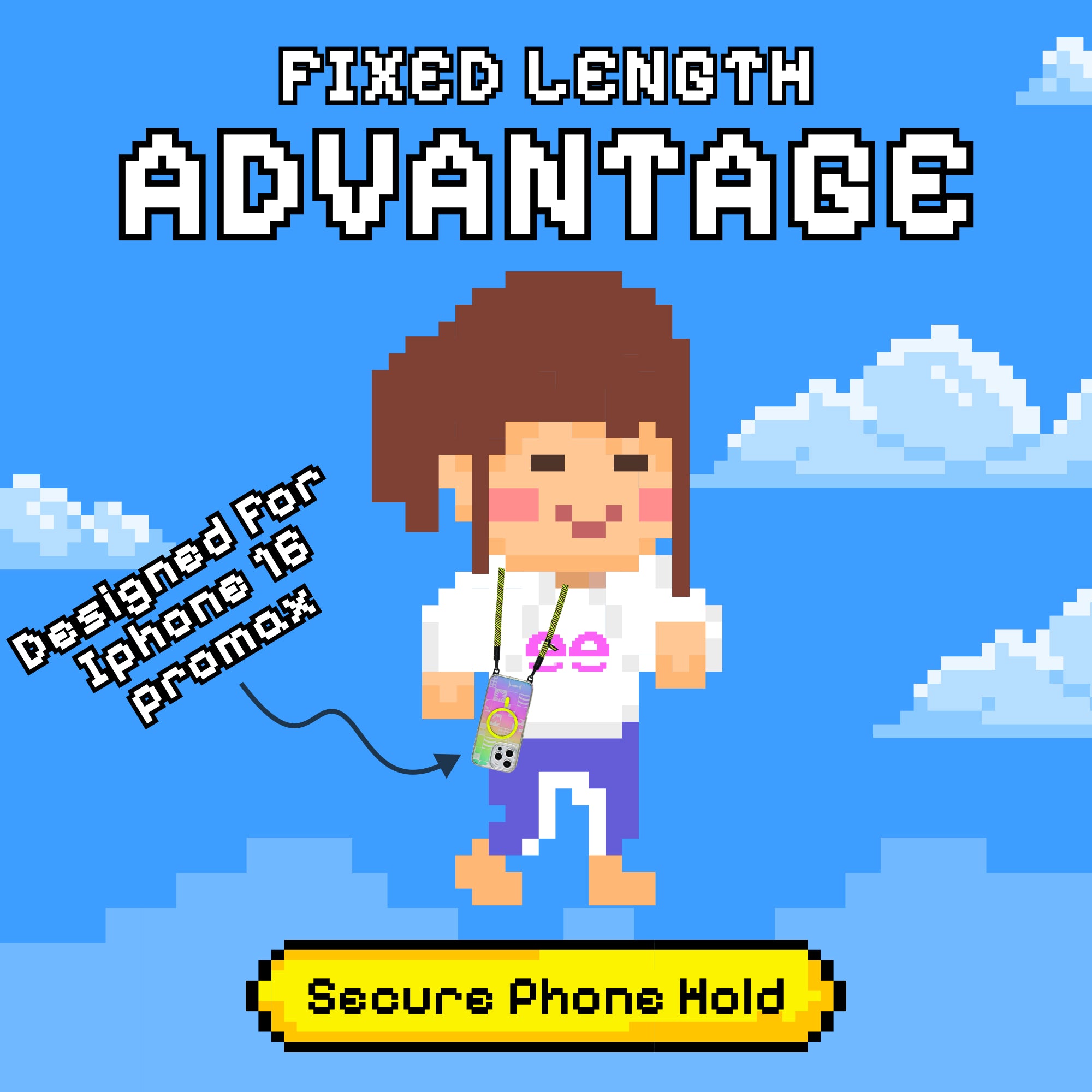Playstatic - Freehand Case + Crossbody Lanyard Bundle for iPhone 16 Series - Bold Hands-Free Protection