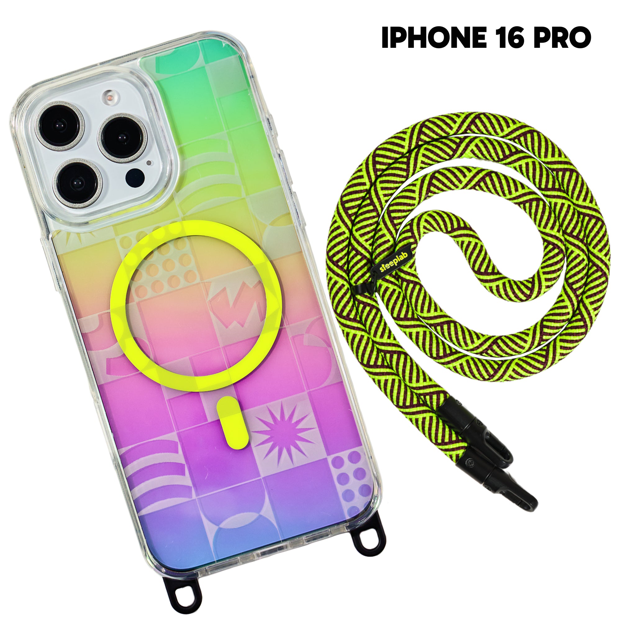 Playstatic - Freehand Case + Crossbody Lanyard Bundle for iPhone 16 Series - Bold Hands-Free Protection
