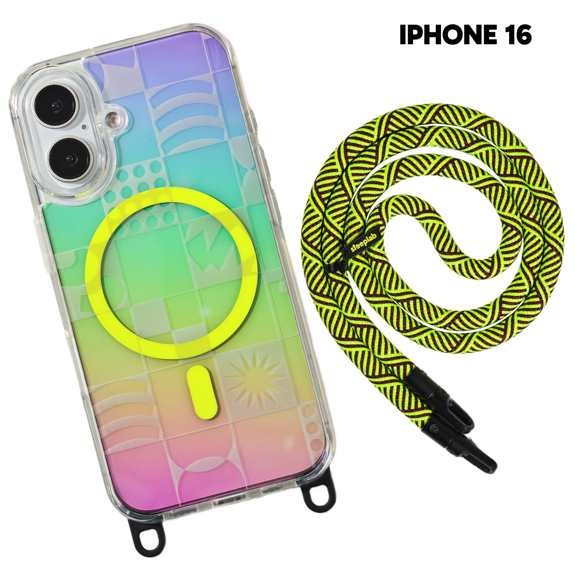 Playstatic - Freehand Case + Crossbody Lanyard Bundle for iPhone 16 Series - Bold Hands-Free Protection