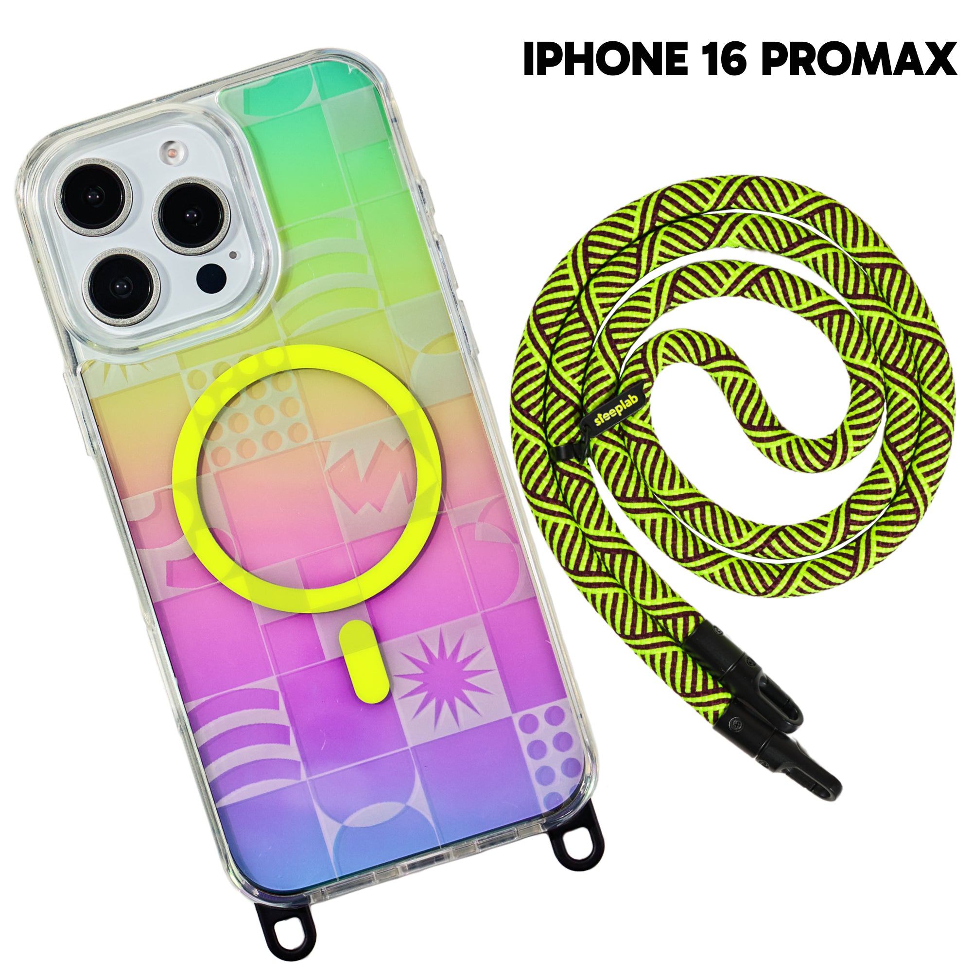 Playstatic - Freehand Case + Crossbody Lanyard Bundle for iPhone 16 Series - Bold Hands-Free Protection