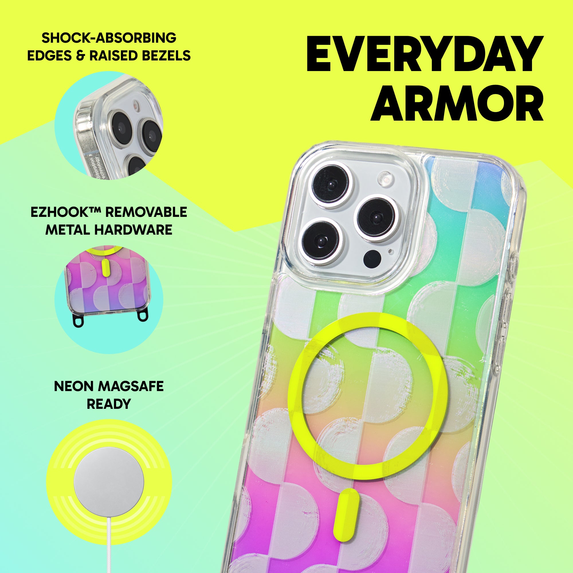 Freehand Bold Frequency Case for iPhone -  MagSafe & Shockproof Protection w EZ Hook