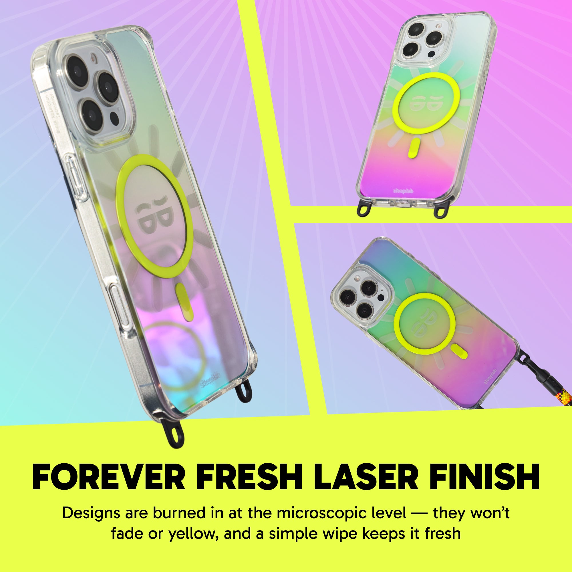 Freehand Too Bright Case for iPhone -  MagSafe & Shockproof Protection w EZ Hook