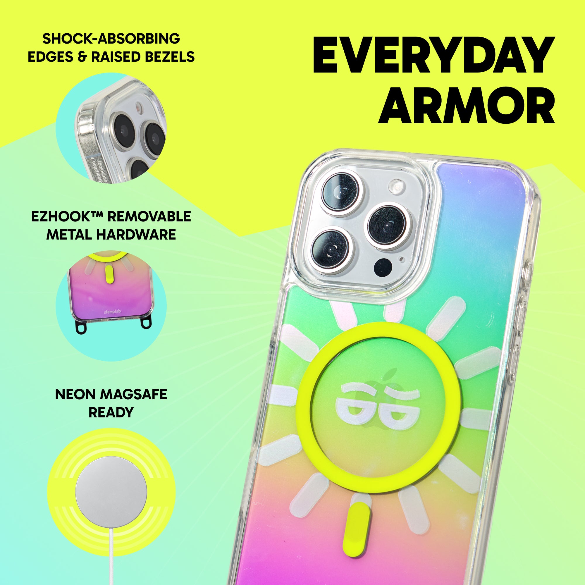 Freehand Too Bright Case for iPhone -  MagSafe & Shockproof Protection w EZ Hook