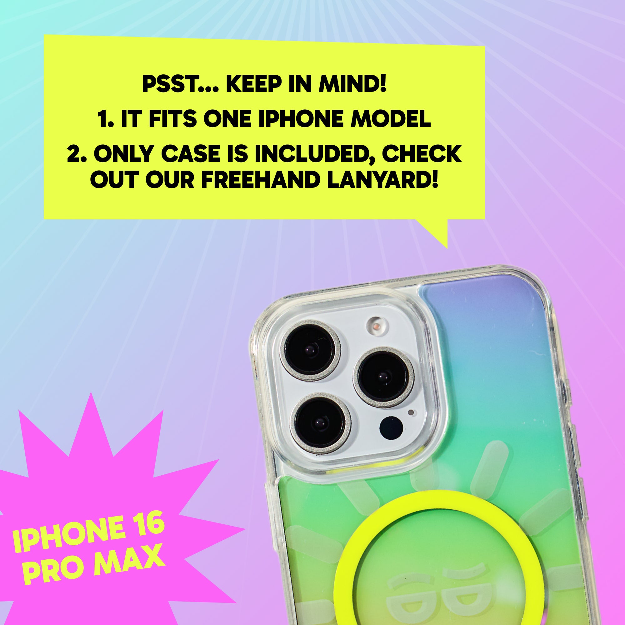 Freehand Too Bright Case for iPhone -  MagSafe & Shockproof Protection w EZ Hook