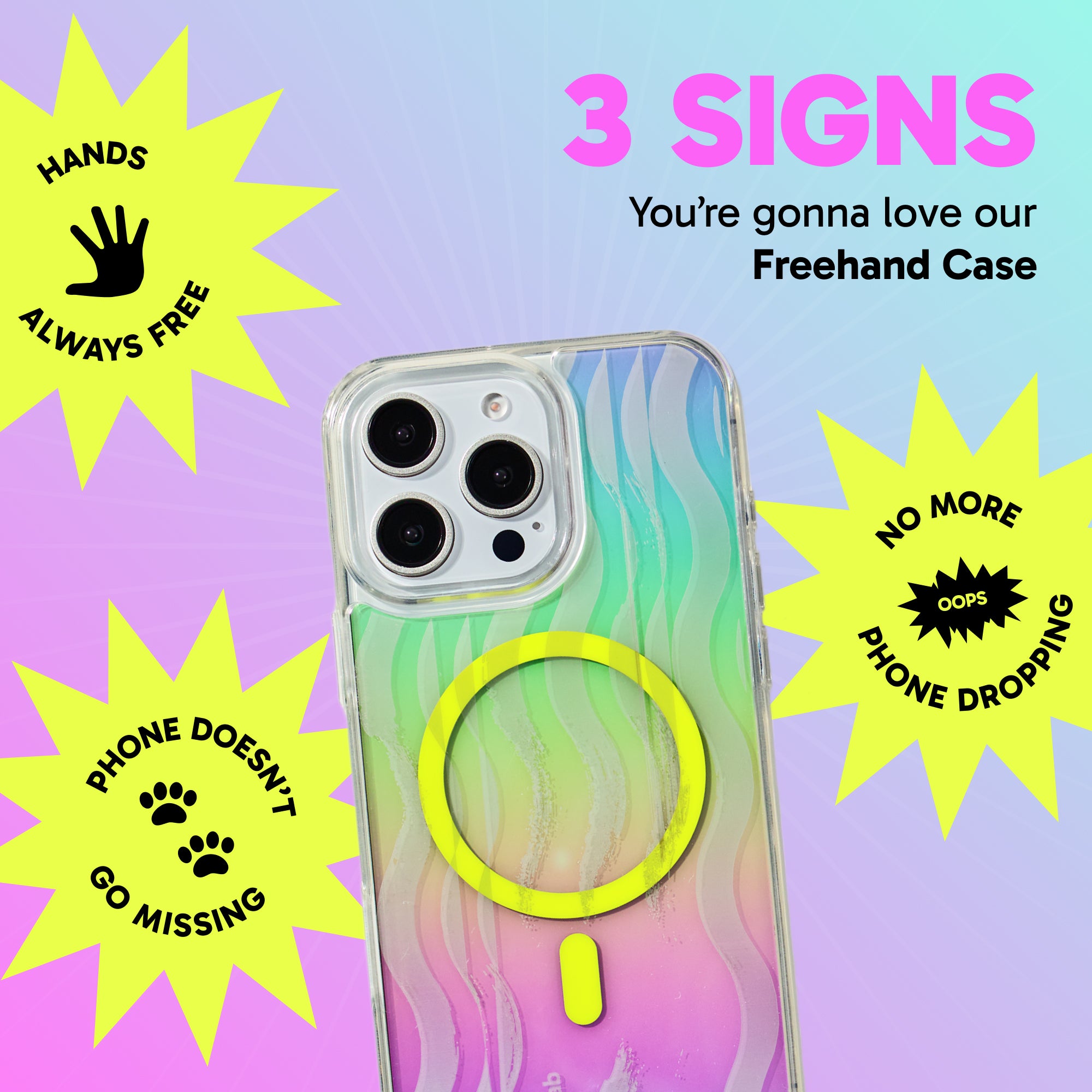 Freehand Flow State Case for iPhone -  MagSafe & Shockproof Protection w EZ Hook