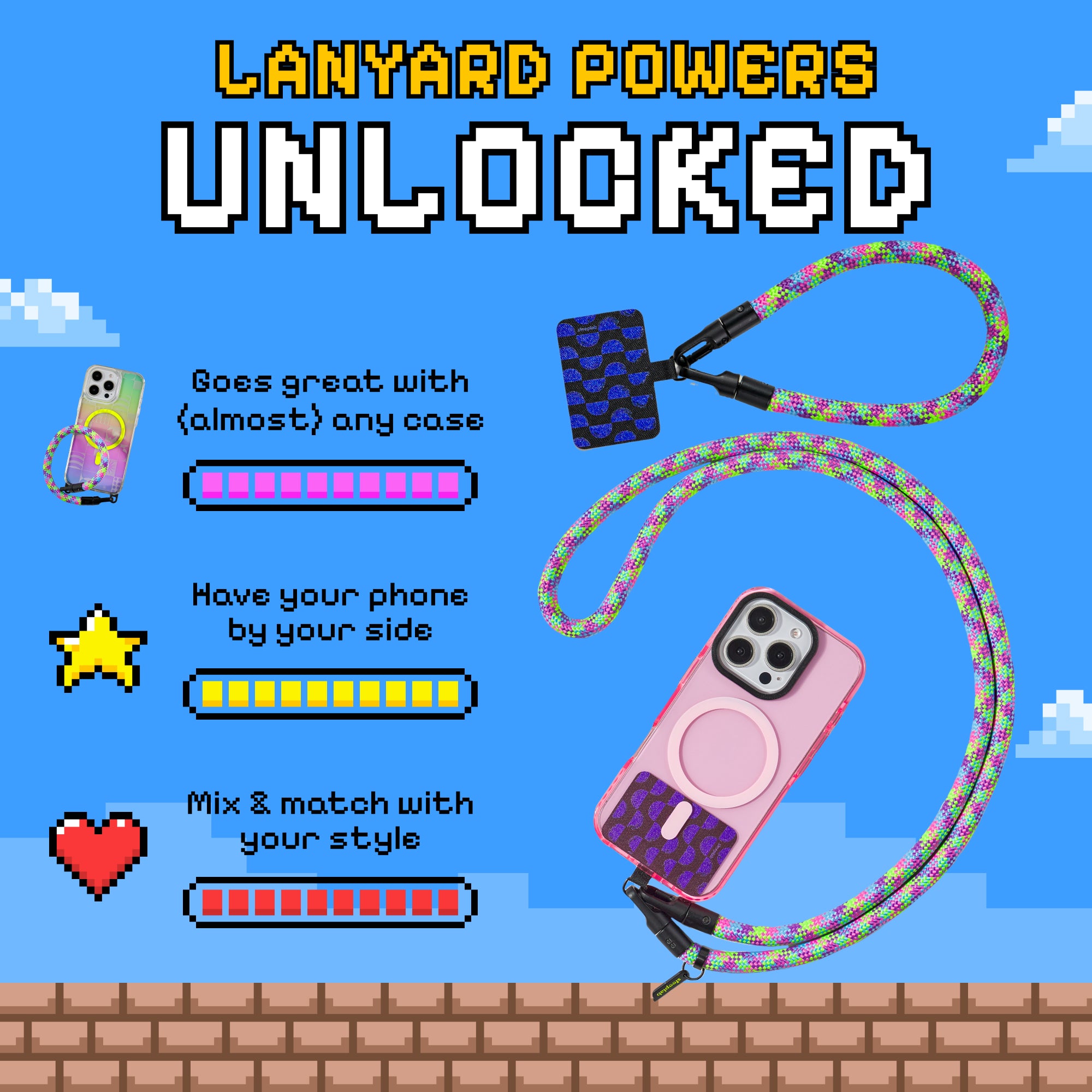 Freehand GoKit LS - Hands-Free Phone Carry Bundle - 8 Bit Roller