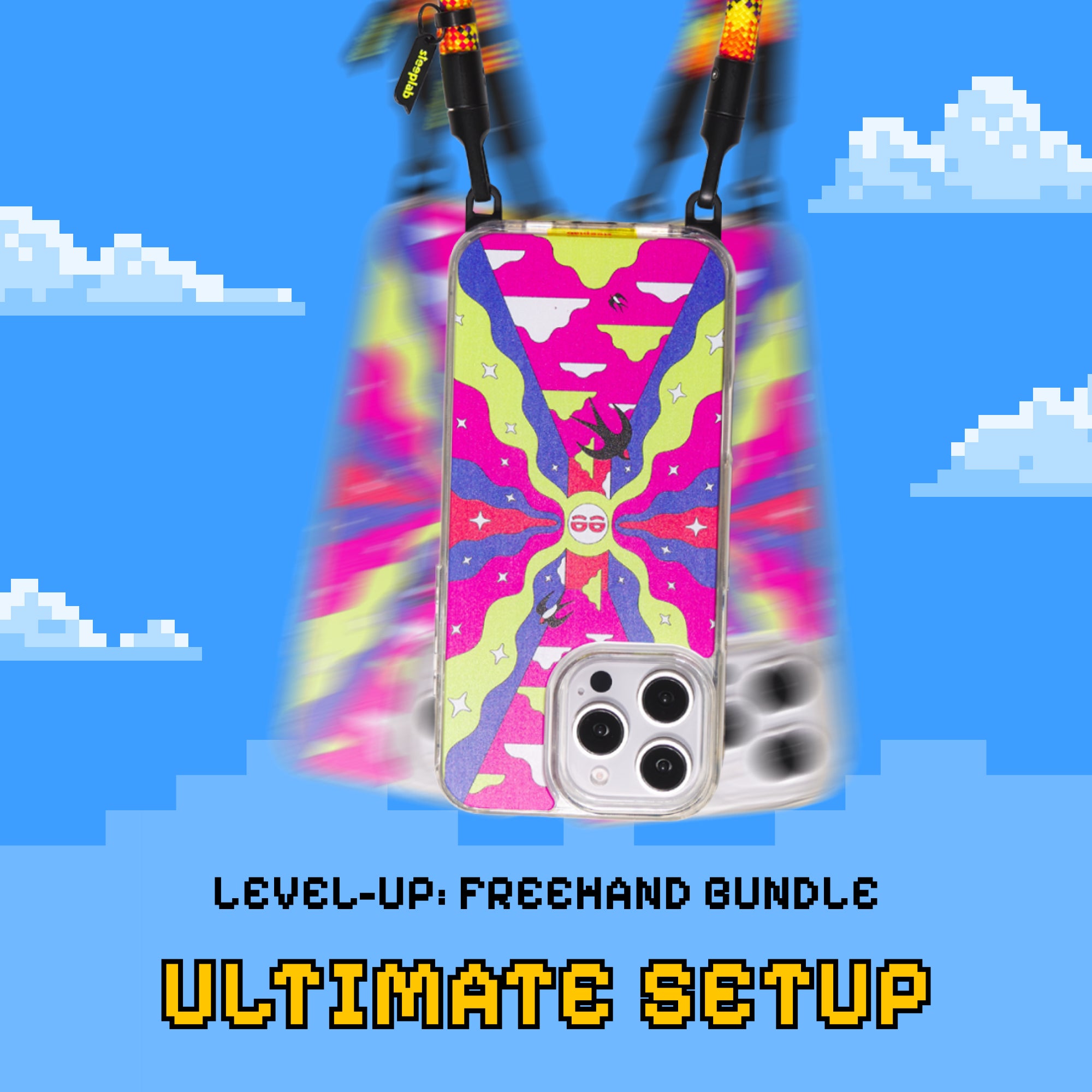 Solar Ripple - Freehand Case + Canvas Cover + Freehand Crossbody and Wrist Lanyard Bundle