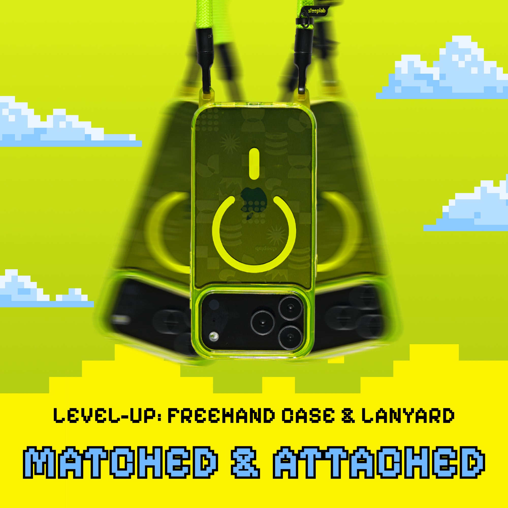 Playstatic - Freehand Case + Crossbody Lanyard Bundle for iPhone 17 Series - Bold Hands-Free Protection
