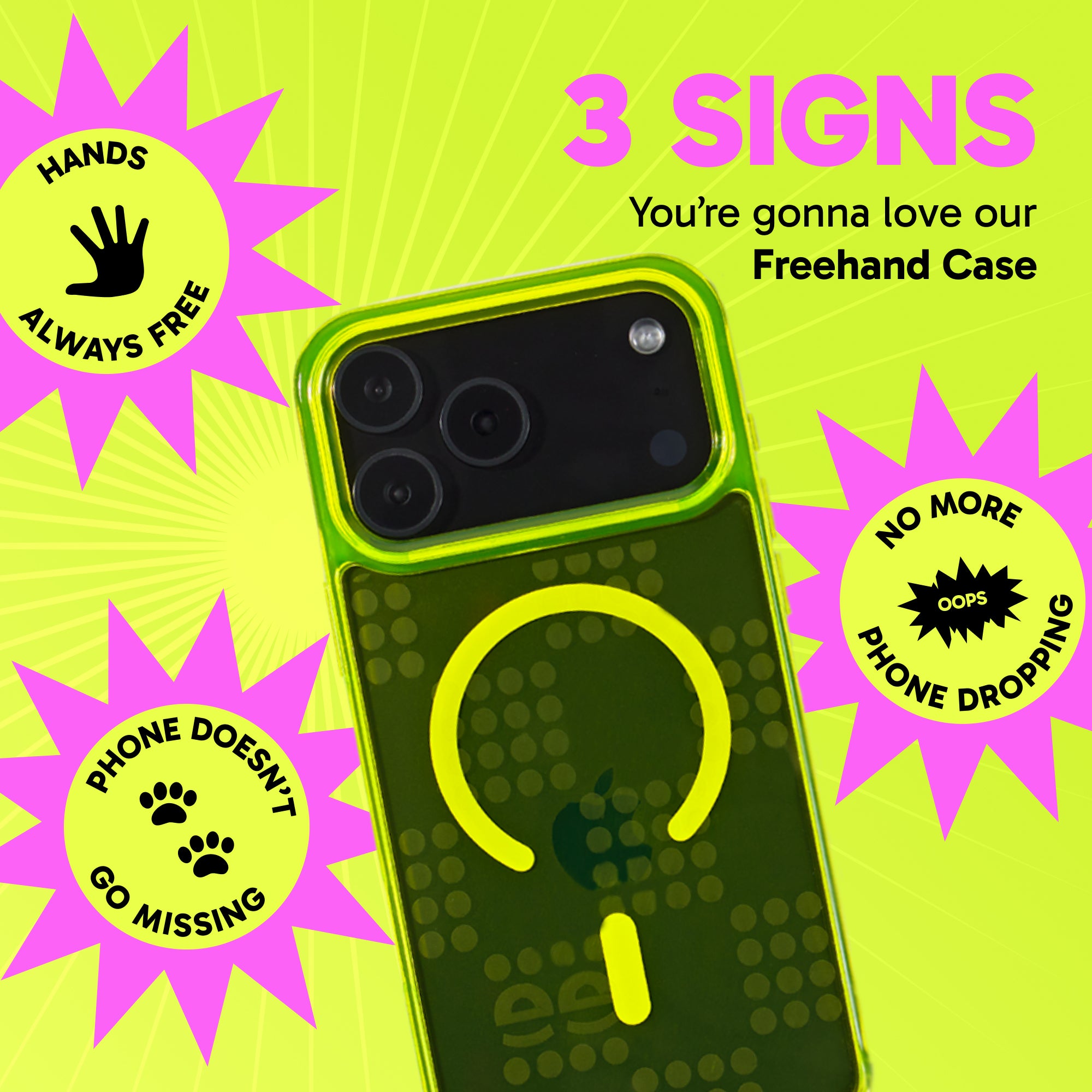 Freehand Spotlight Case iPhone -  MagSafe & Shockproof Protection w EZ Hook