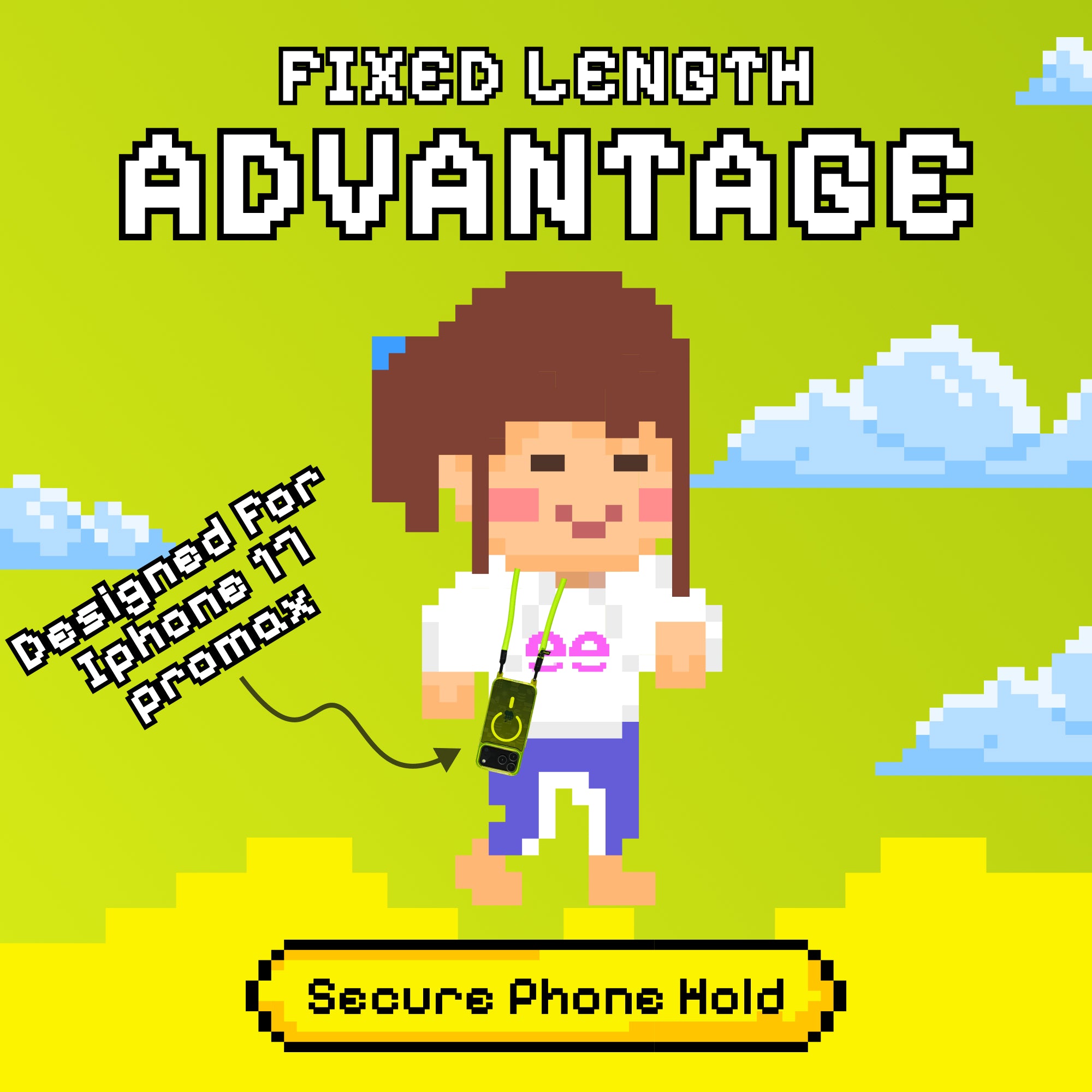 Playstatic - Freehand Case + Crossbody Lanyard Bundle for iPhone 17 Series - Bold Hands-Free Protection