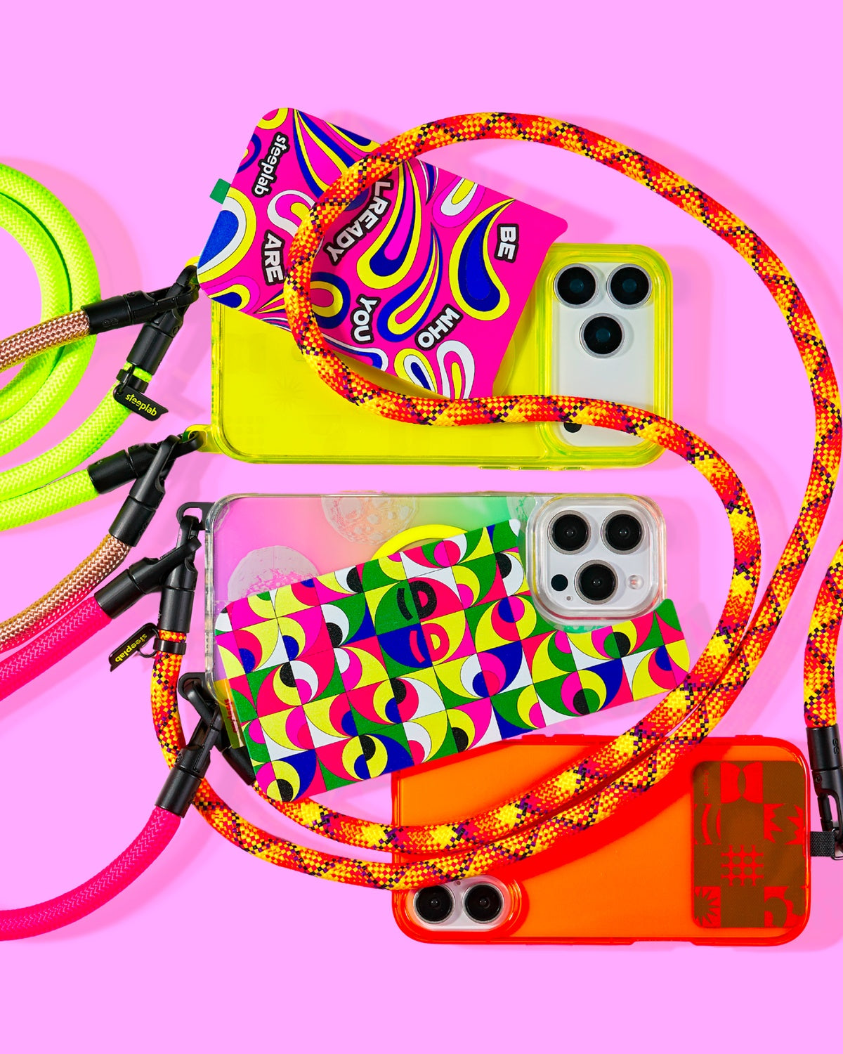Expressive SteepLab cases and Canvas Covers on a colorful background